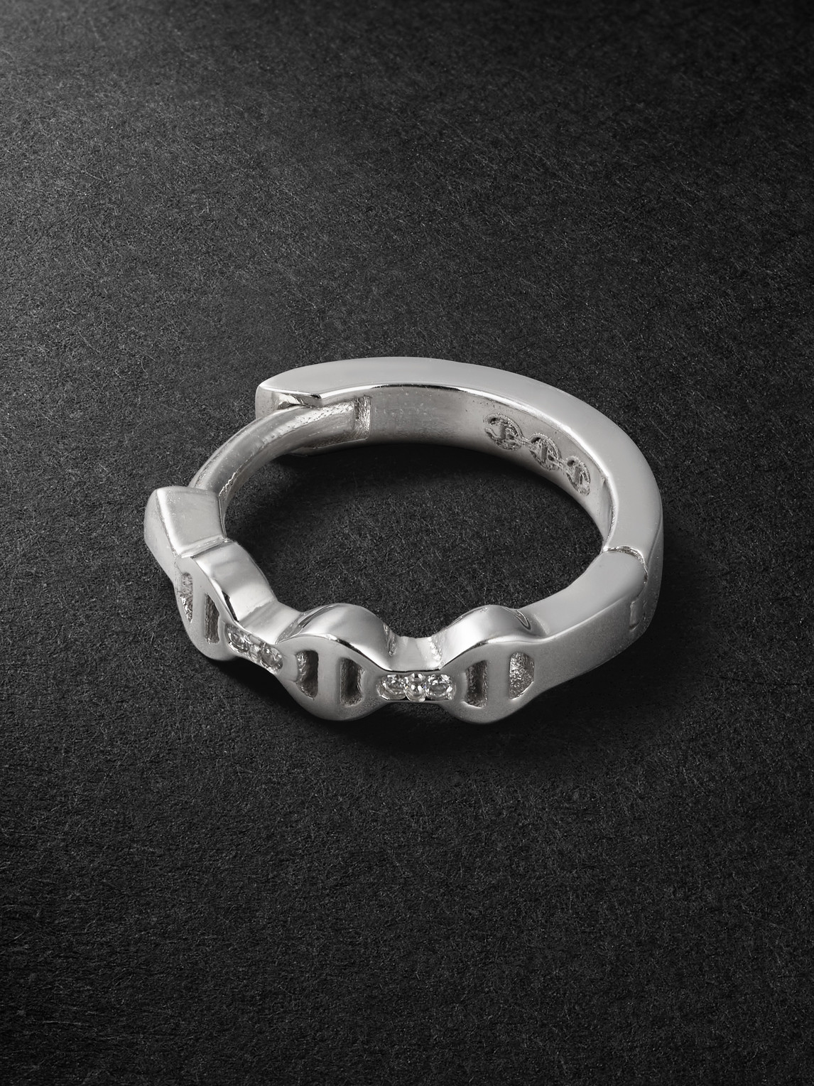 Hoorsenbuhs 18-karat White Gold Diamond Single Hoop Earring In Metallic