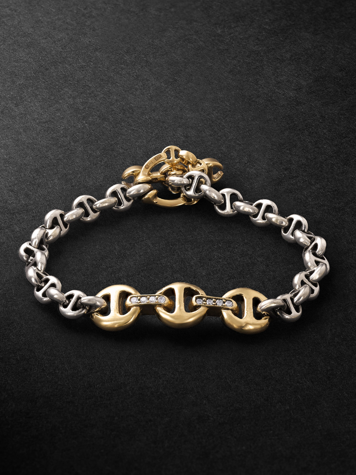 Hoorsenbuhs Sterling Silver and 18-Karat Gold Diamond Bracelet - Men