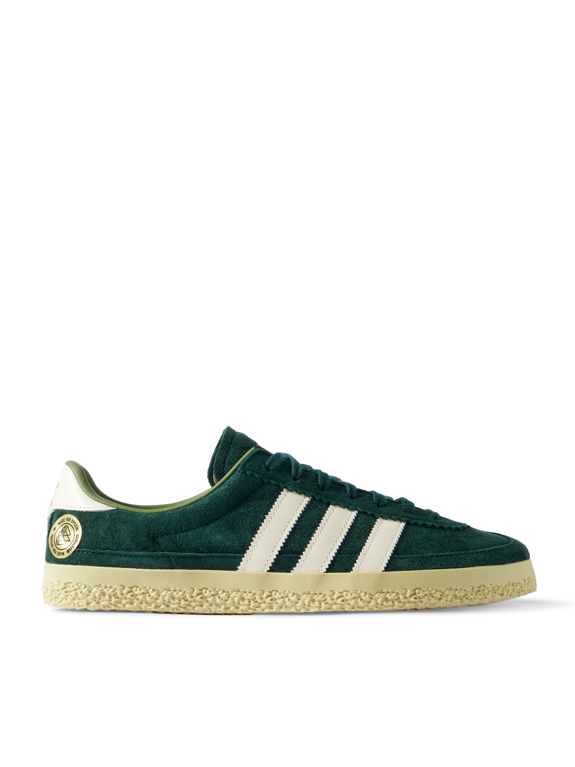 Adidas Originals Roelee Spzl Leather-trimmed Suede Trainers In Green