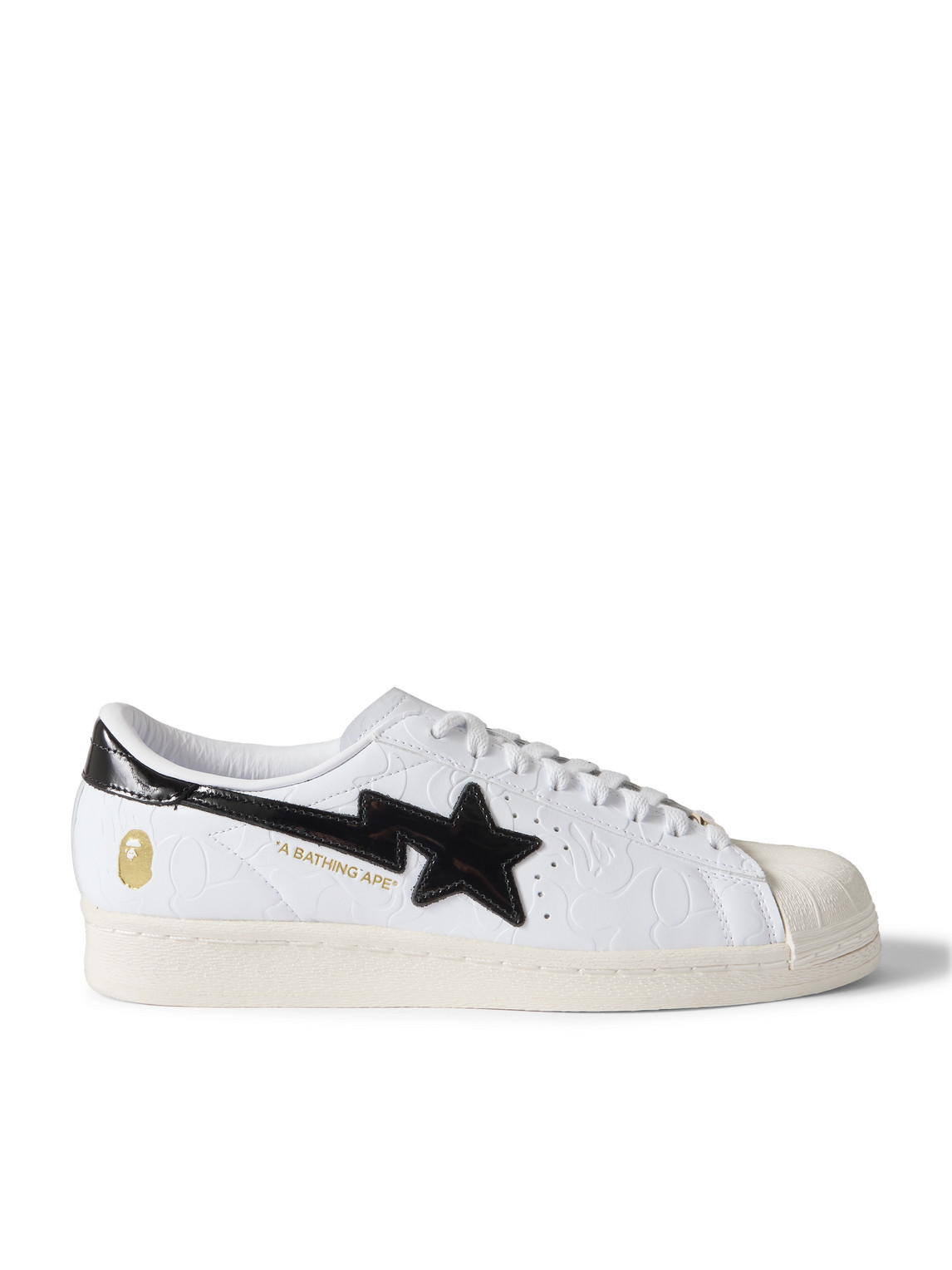 BAPE Superstar Logo-Embossed Leather Sneakers