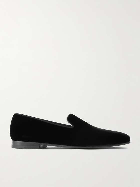 Manoloblahnik Mario Grosgrain-Trimmed Velvet Loafers
