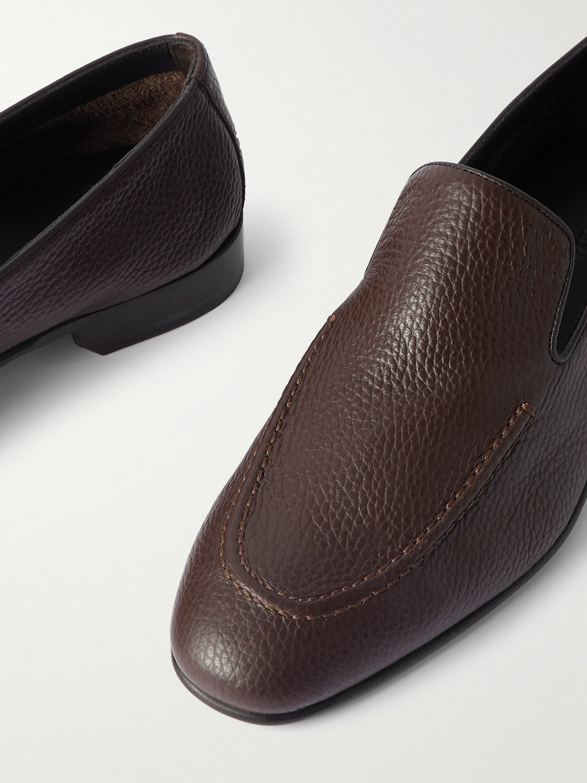 Manolo Blahnik Truro Full-grain Leather Loafers In Brown
