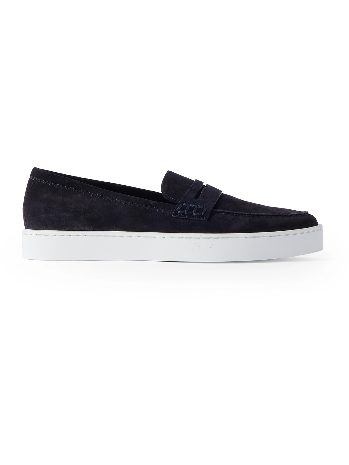 Manolo Blahnik Ellis Suede Penny Loafers In Blue