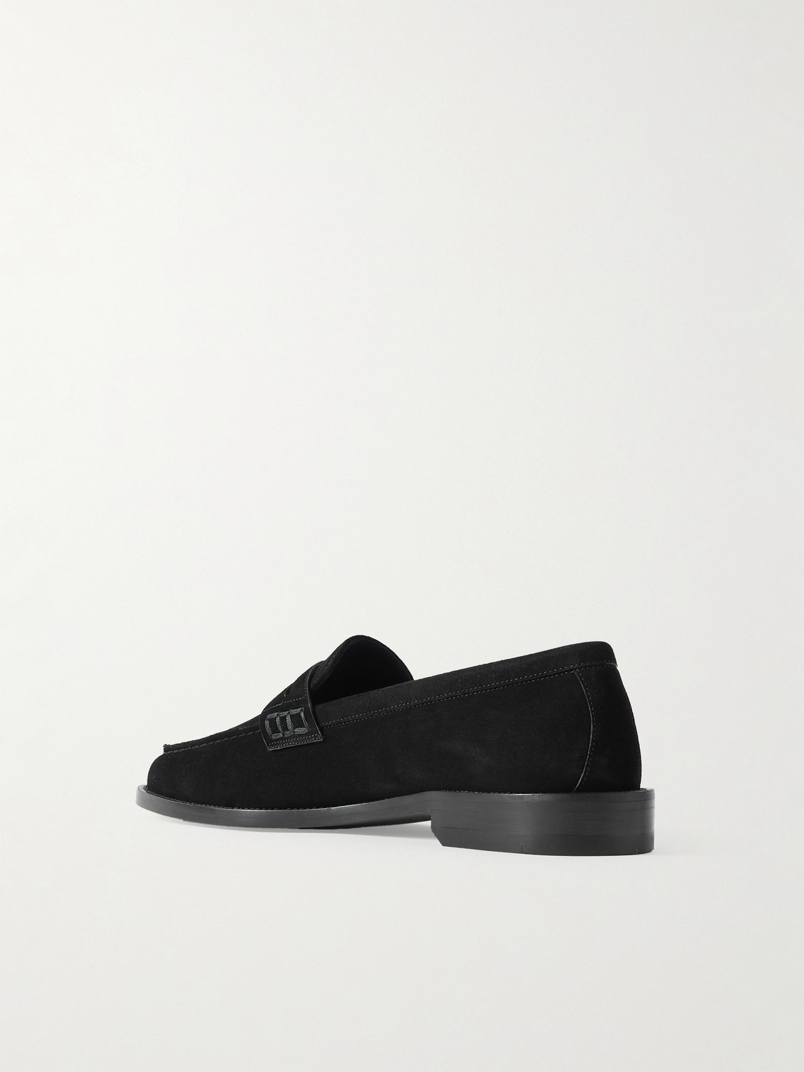 Manolo Blahnik Perry Suede Penny Loafers In Black