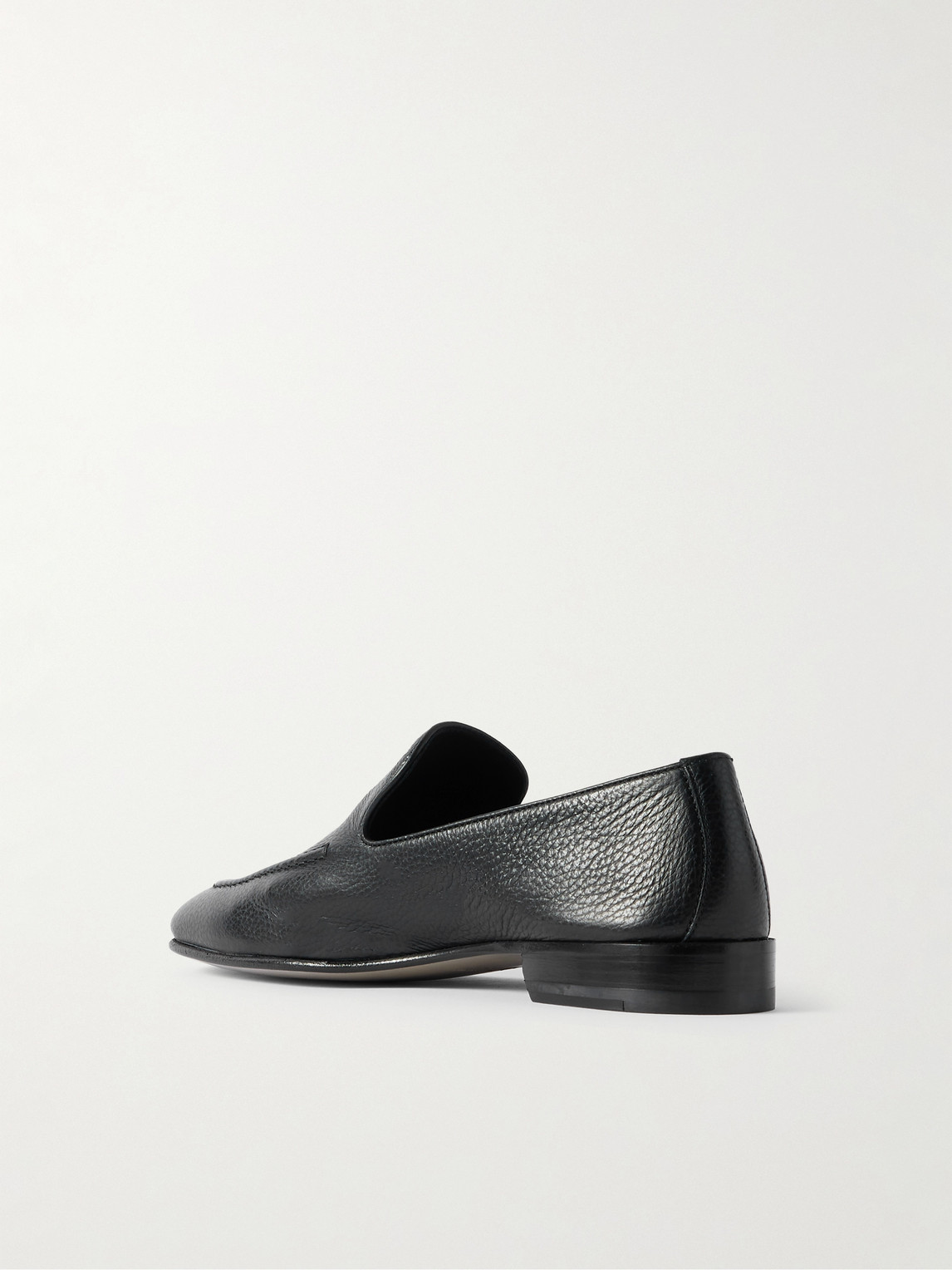 Manolo Blahnik Truro Full-grain Leather Loafers In Black