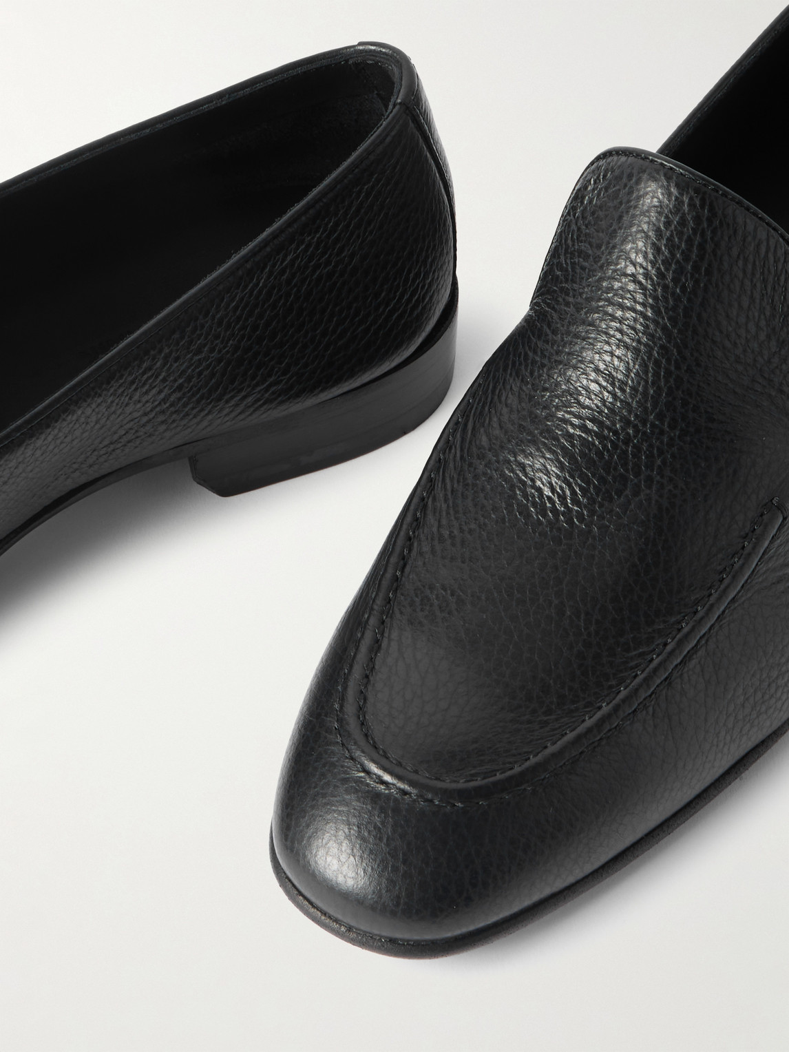 Manolo Blahnik Truro Full-grain Leather Loafers In Black