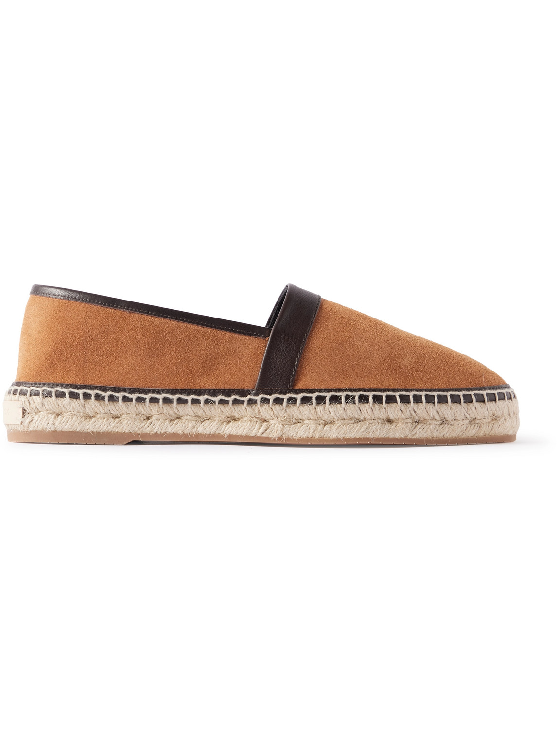 Manolo Blahnik Nerano Leather-trimmed Suede Espadrilles In Orange