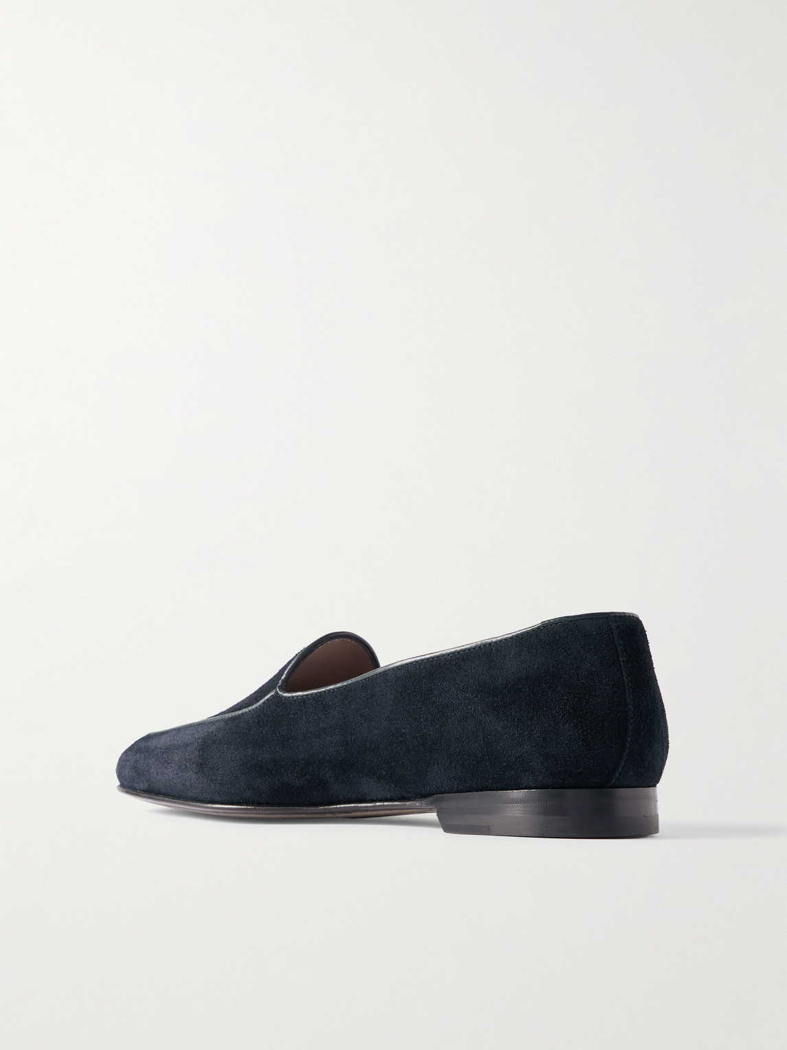 Manolo Blahnik Modena Leather-trimmed Suede Loafers In Blue