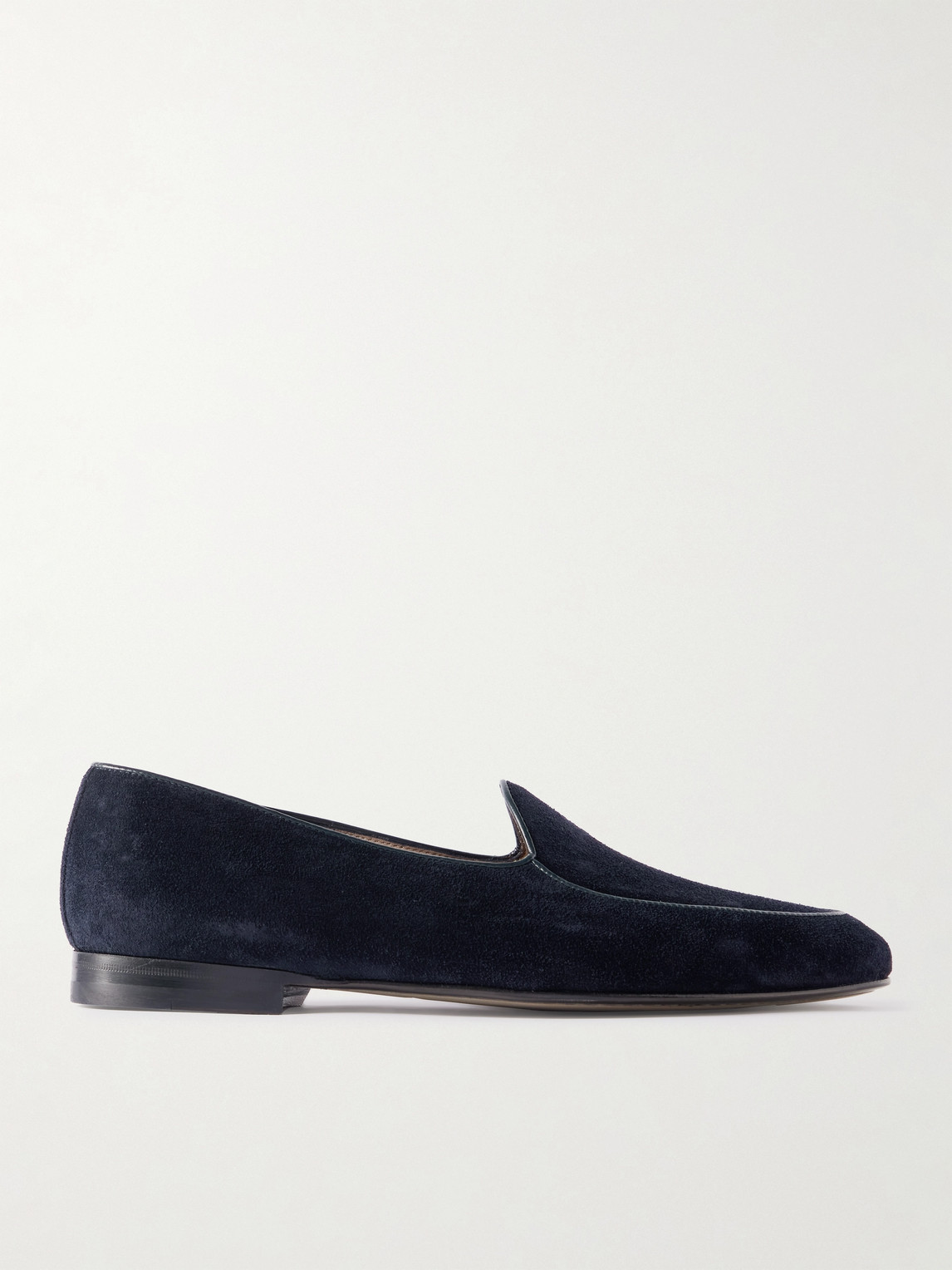 Manolo Blahnik Modena Leather-Trimmed Suede Loafers - Men