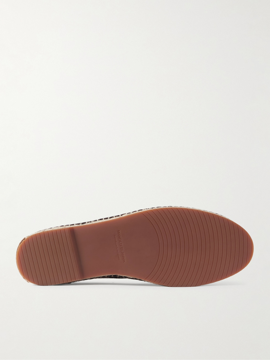 Manolo Blahnik Nerano Leather-trimmed Suede Espadrilles In Brown