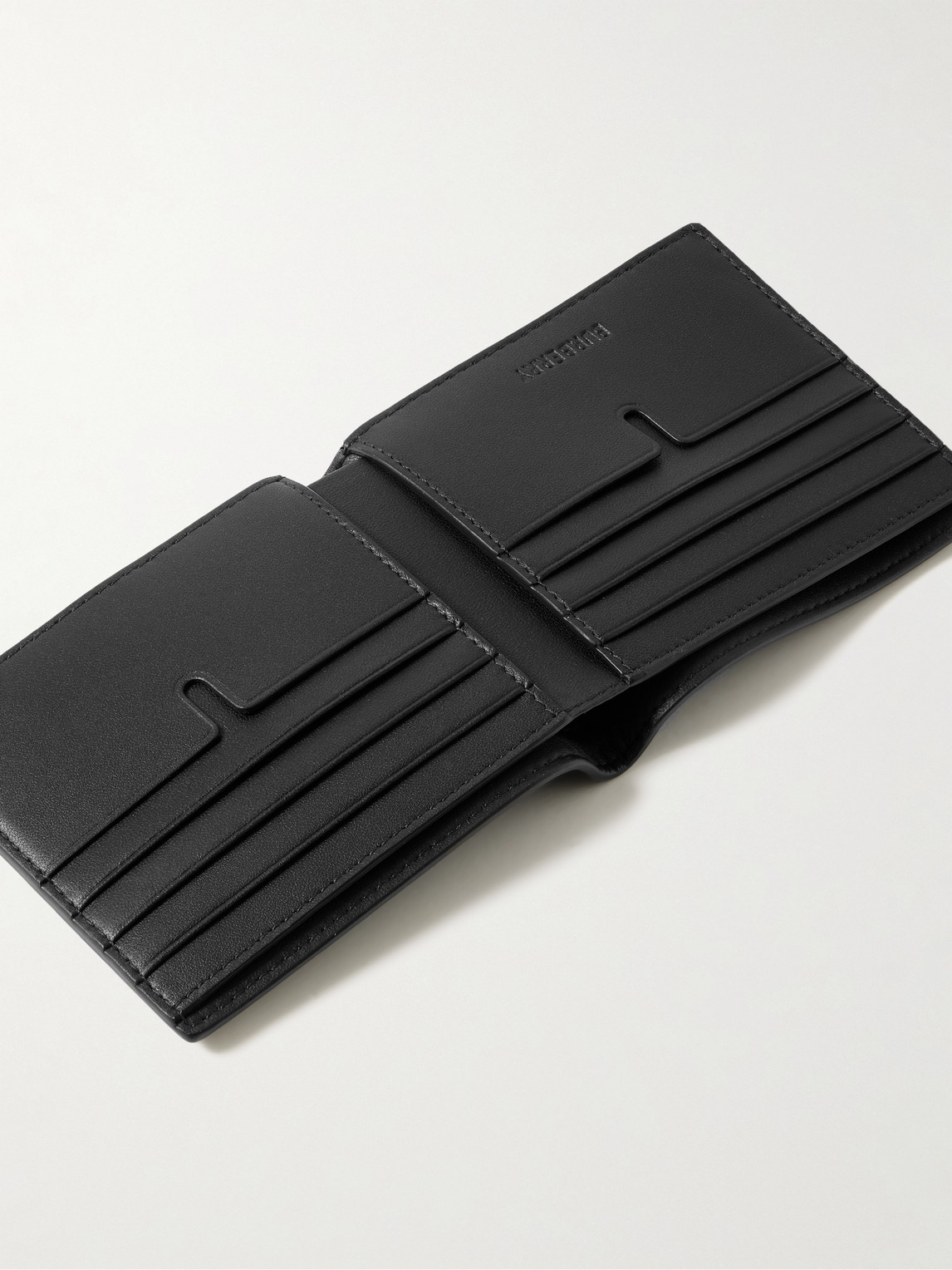 Burberry Embossed Check Bifold Wallet In Black