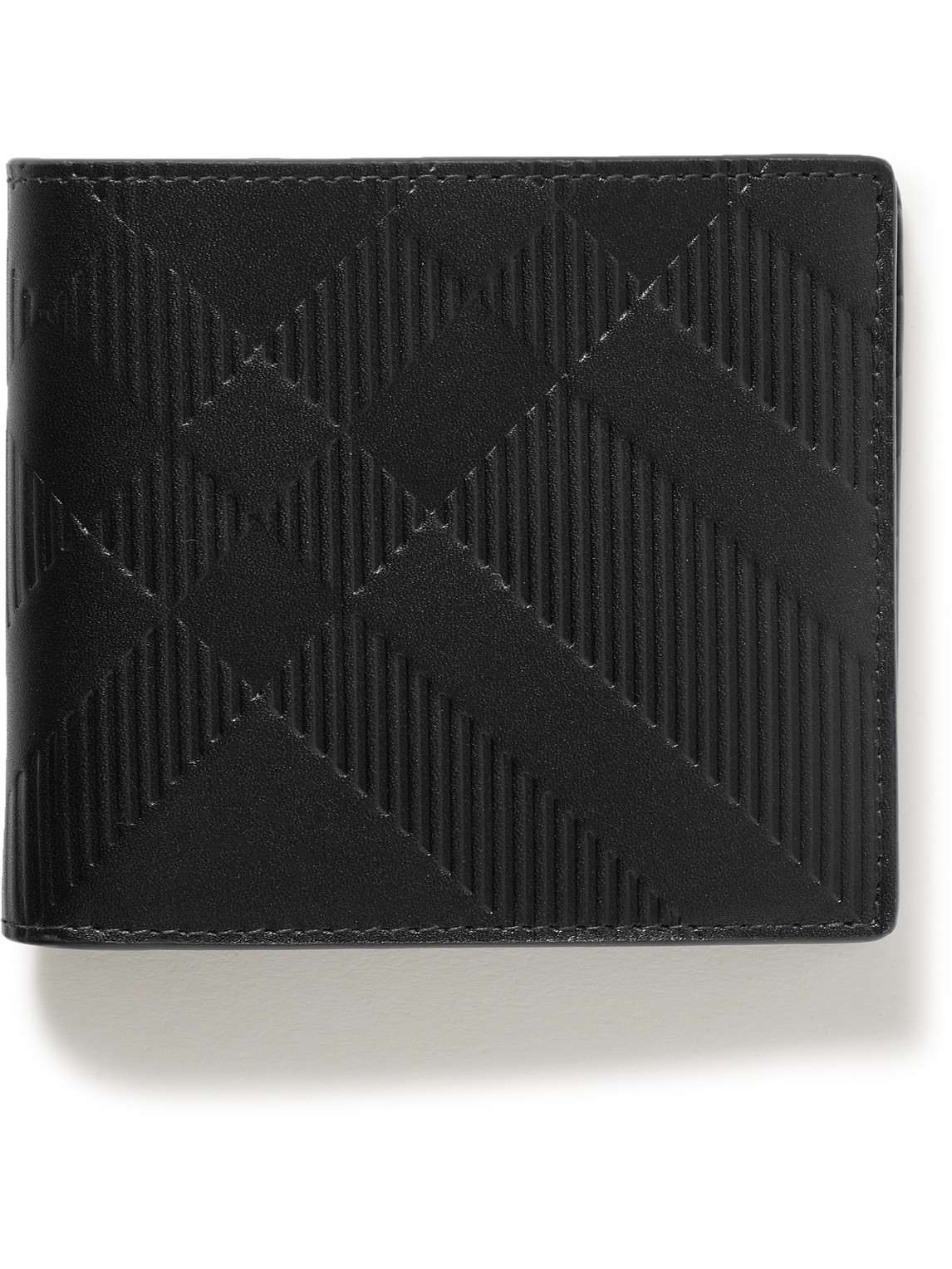 Burberry Embossed Check Bifold Wallet In Black