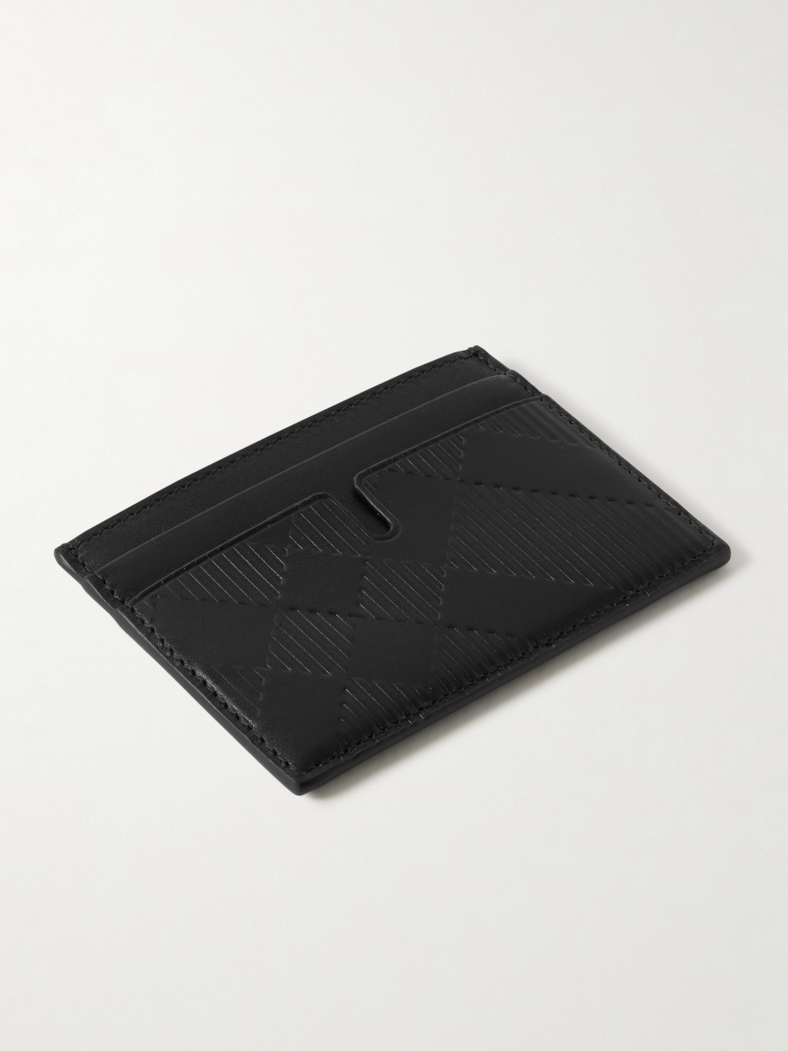 Burberry Logo-embossed Leather Cardholder In Black