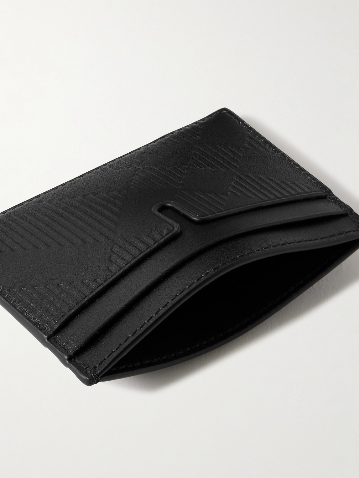 Burberry Logo-embossed Leather Cardholder In Black
