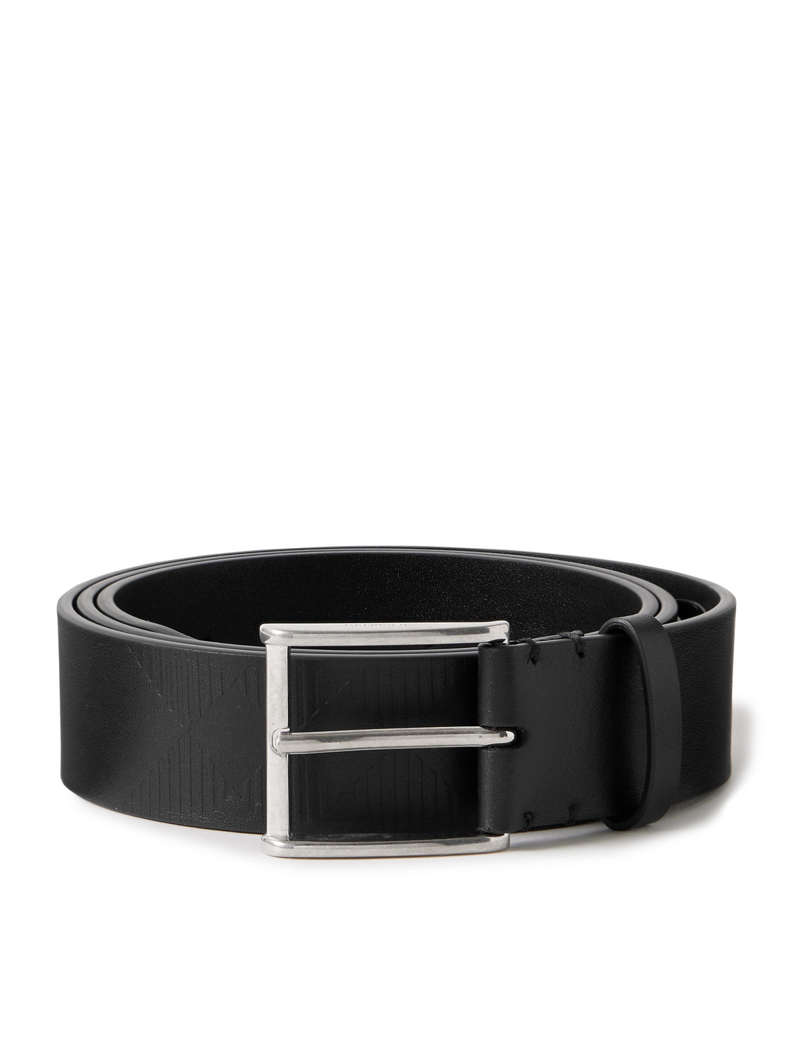 Burberry 3.5cm Embossed Leather Belt In Black