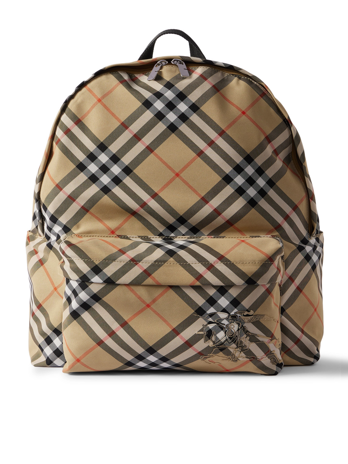 Burberry Checked Coated-canvas Backpack In Brown