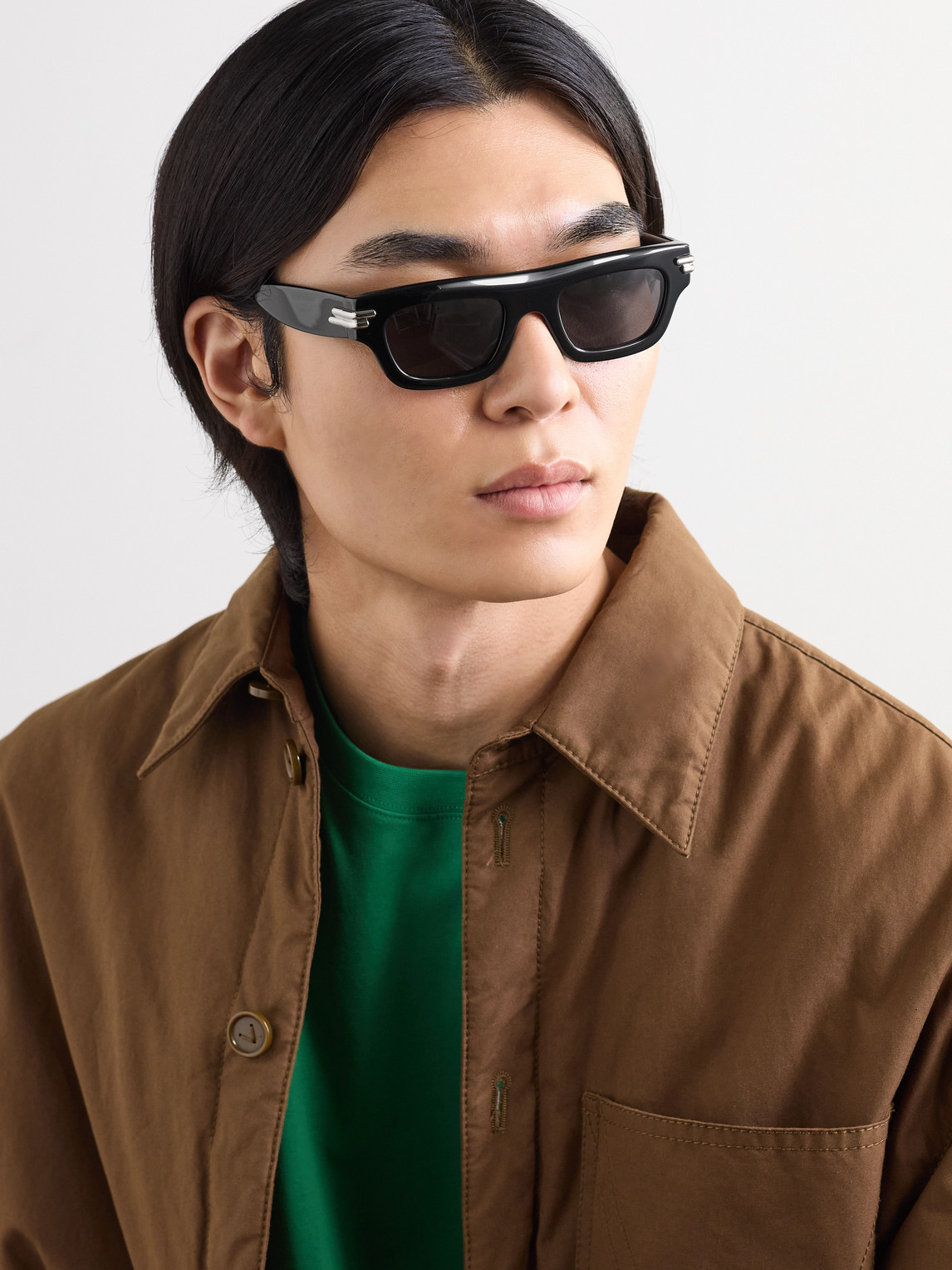 Mitre Square-Frame Acetate Sunglasses — 2