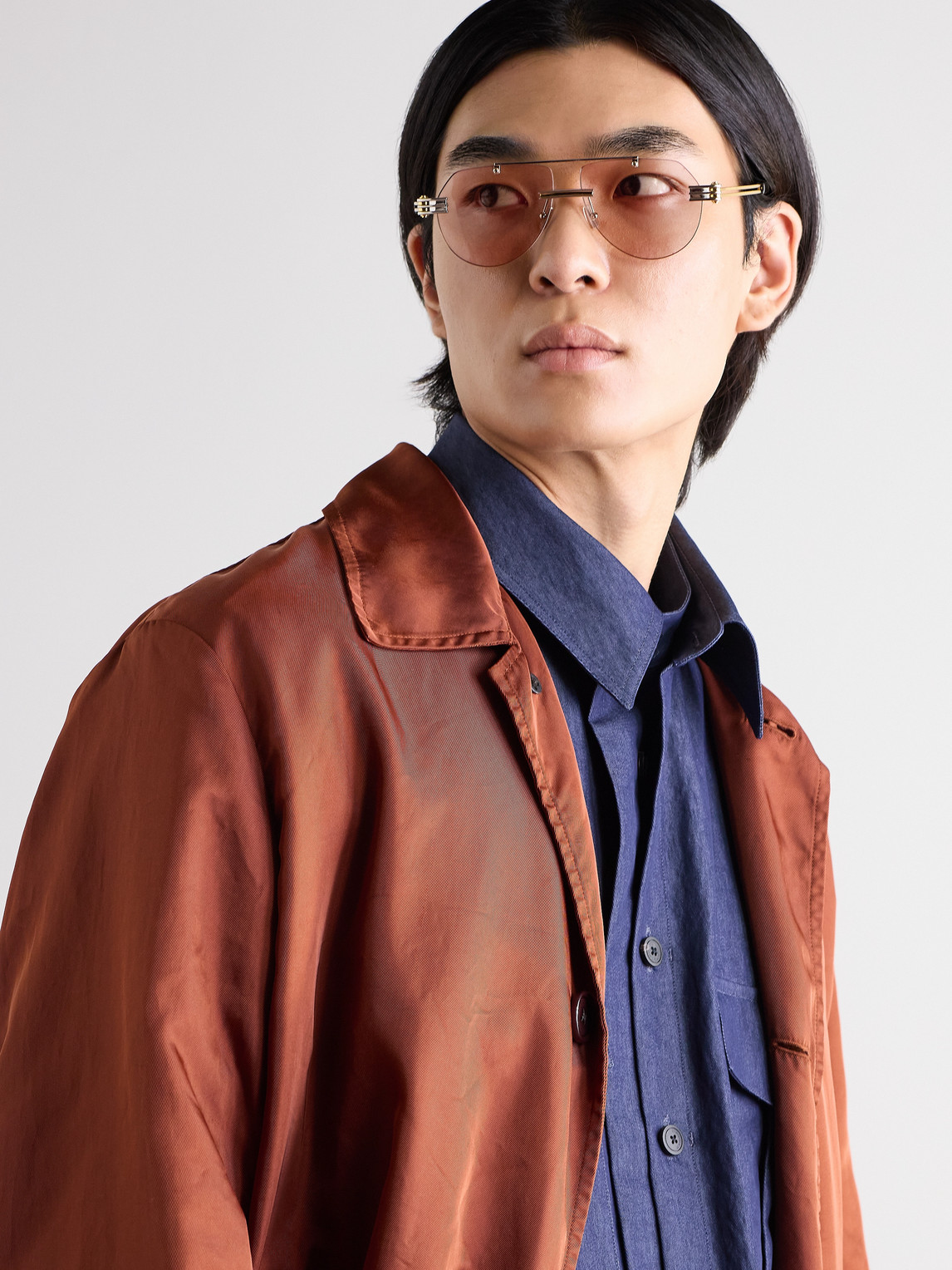 Aviator-Style Gold- and Silver-Tone Sunglasses — 2