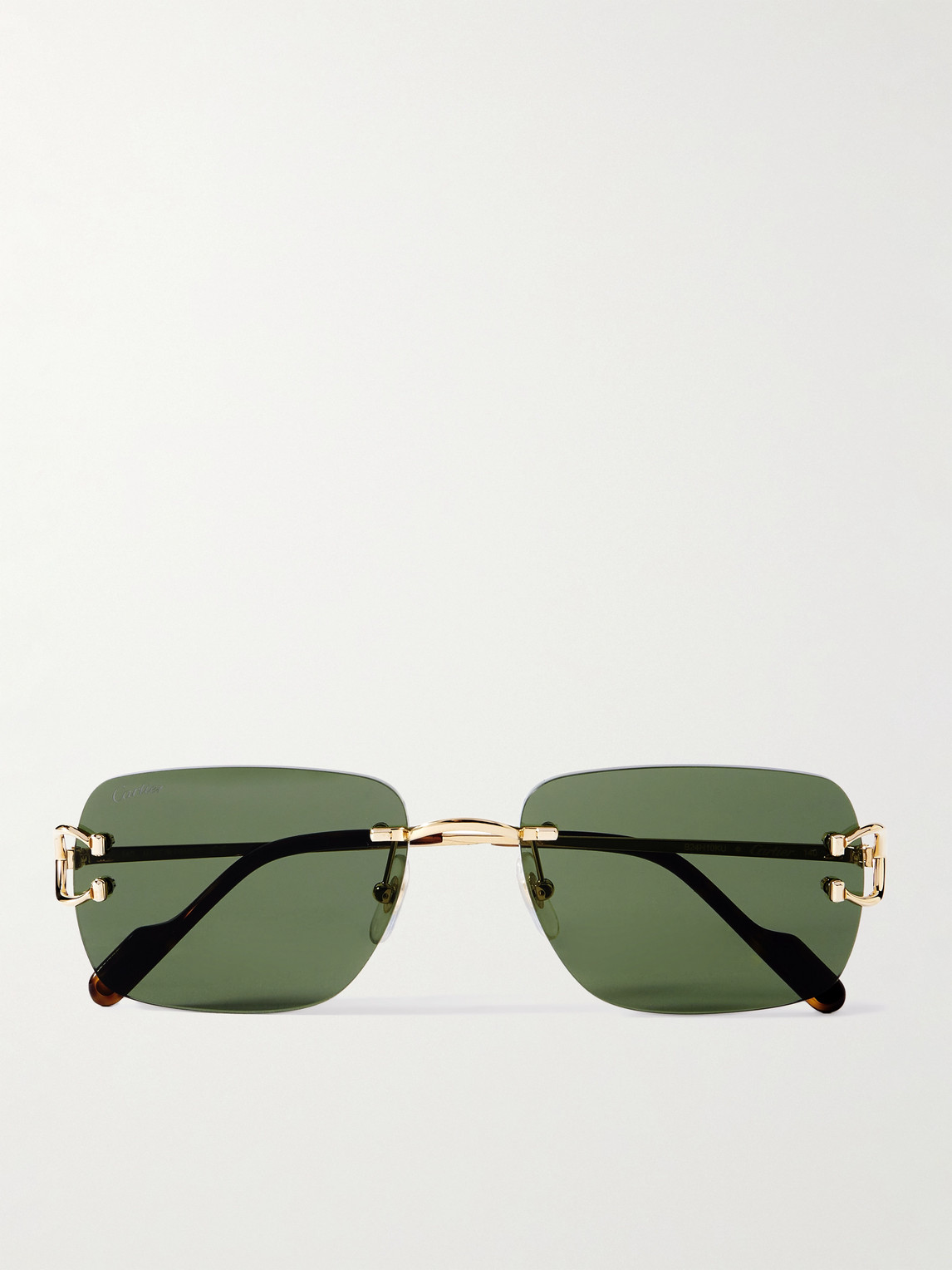 Cartier Eyewear Frameless Gold-Tone and Tortoiseshell Acetate Sunglasses - Men