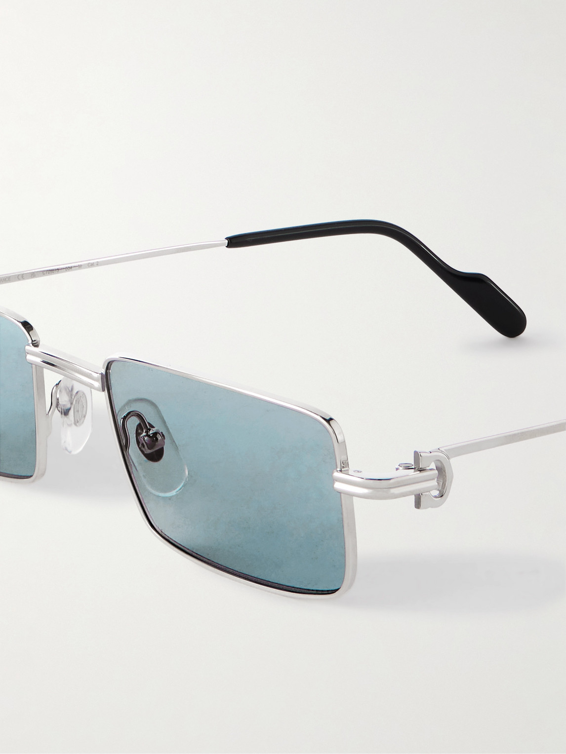 Cartier Square-frame Silver-tone Sunglasses In Silver
