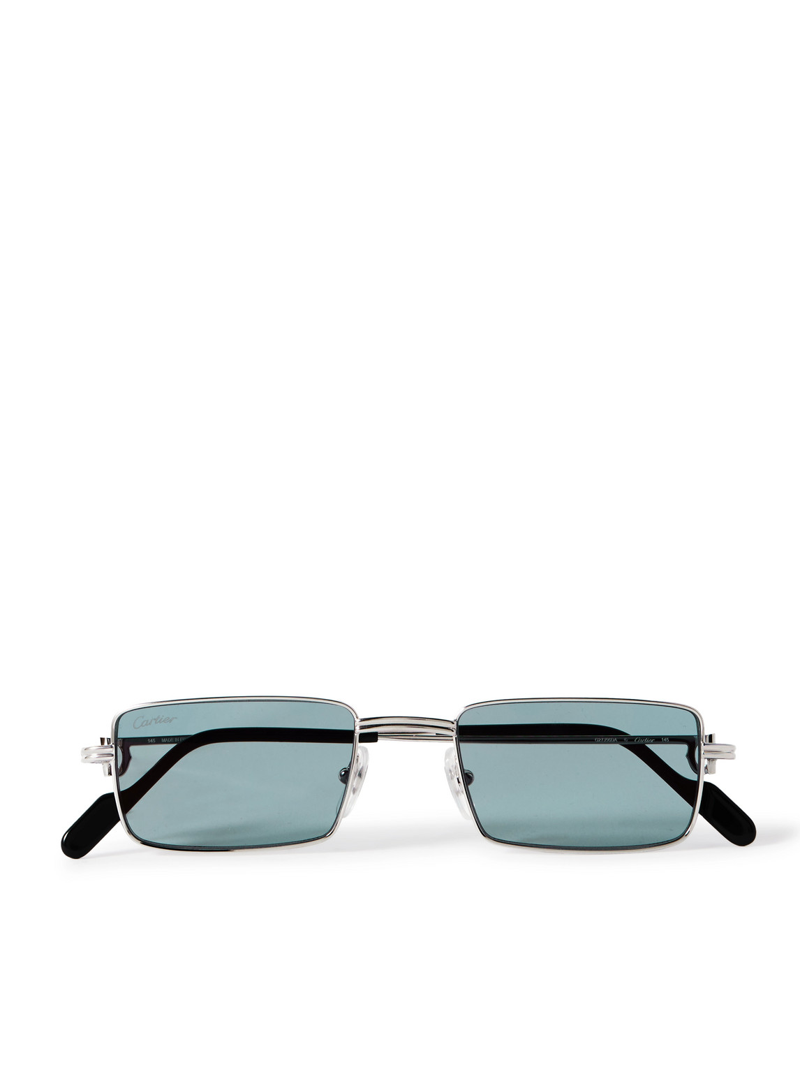 Cartier Square-frame Silver-tone Sunglasses In Blue