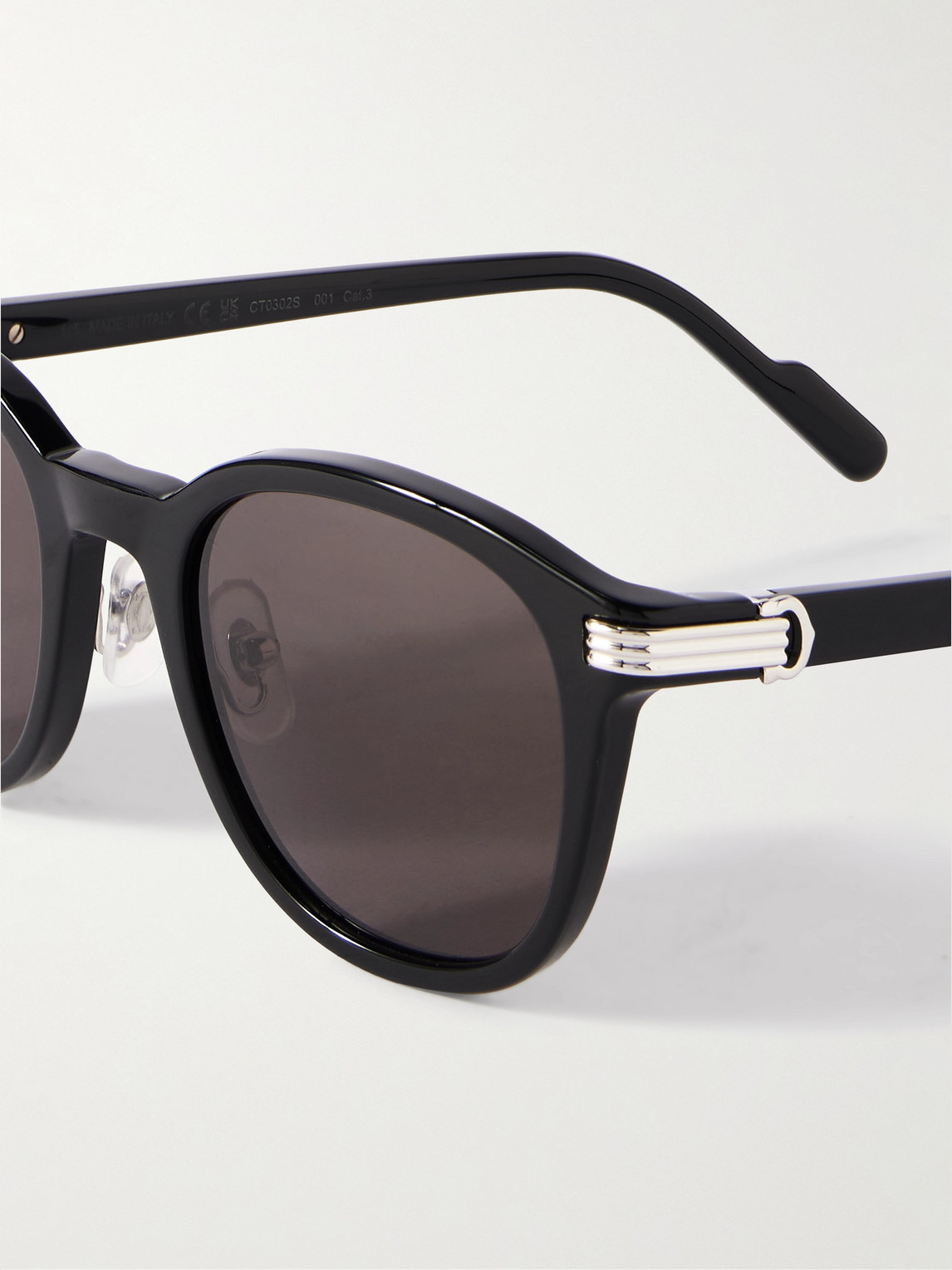 Cartier Round-frame Embellished Acetate Sunglasses In Black