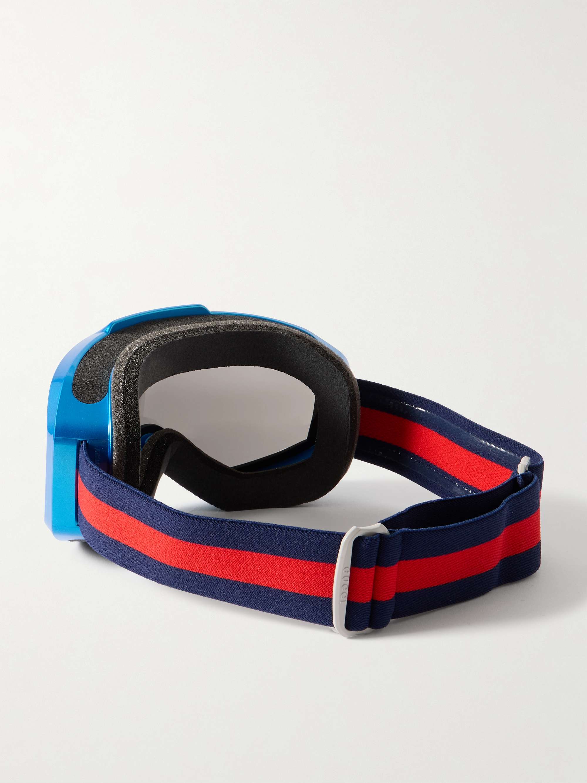 GUCCI EYEWEAR Webbing-Trimmed Acetate Mirrored Ski Goggles
