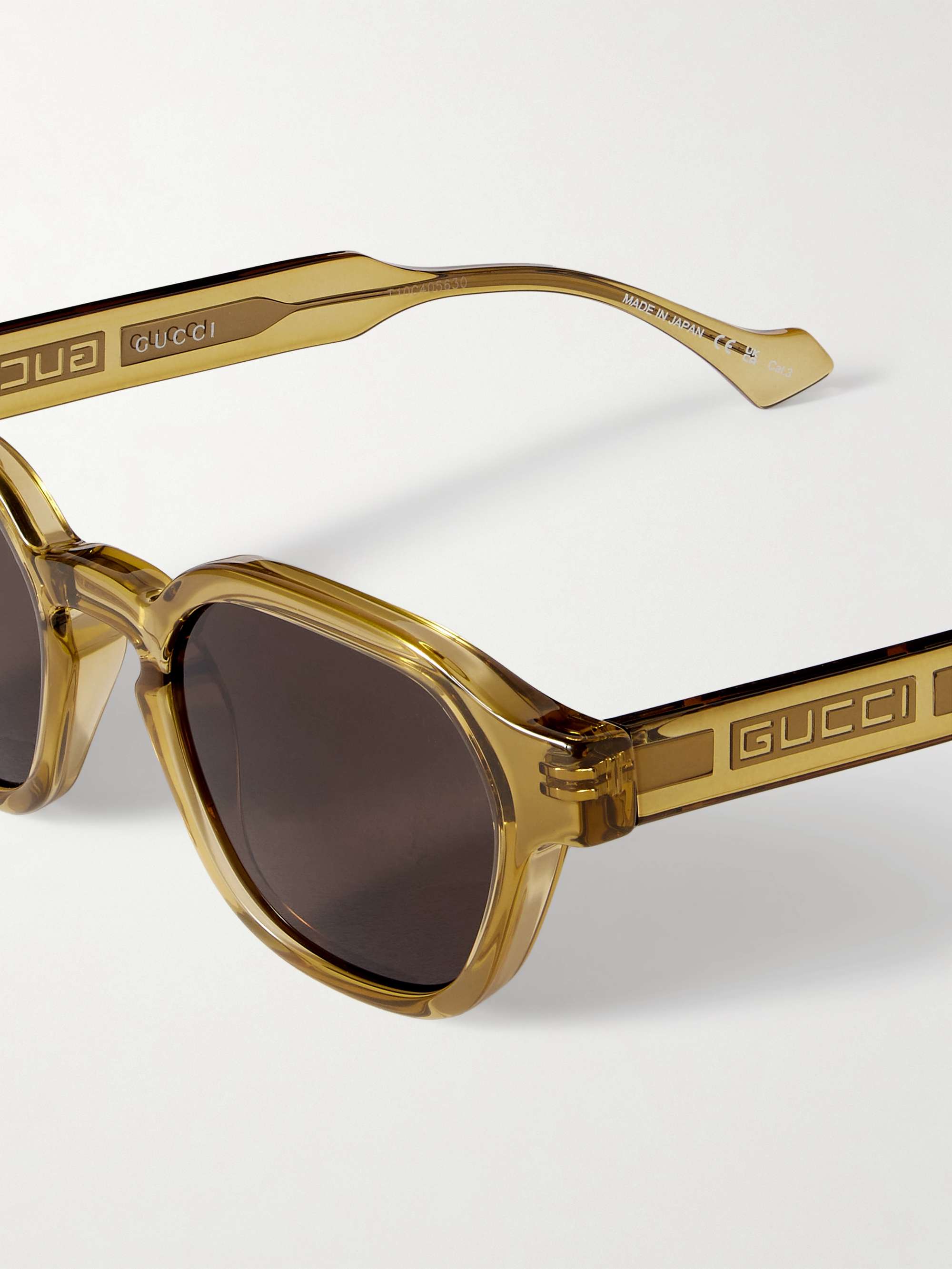 Yellow La Piscine Round Frame Acetate and Gunmetal Tone Sunglasses GUCCI EYEWEAR MR PORTER