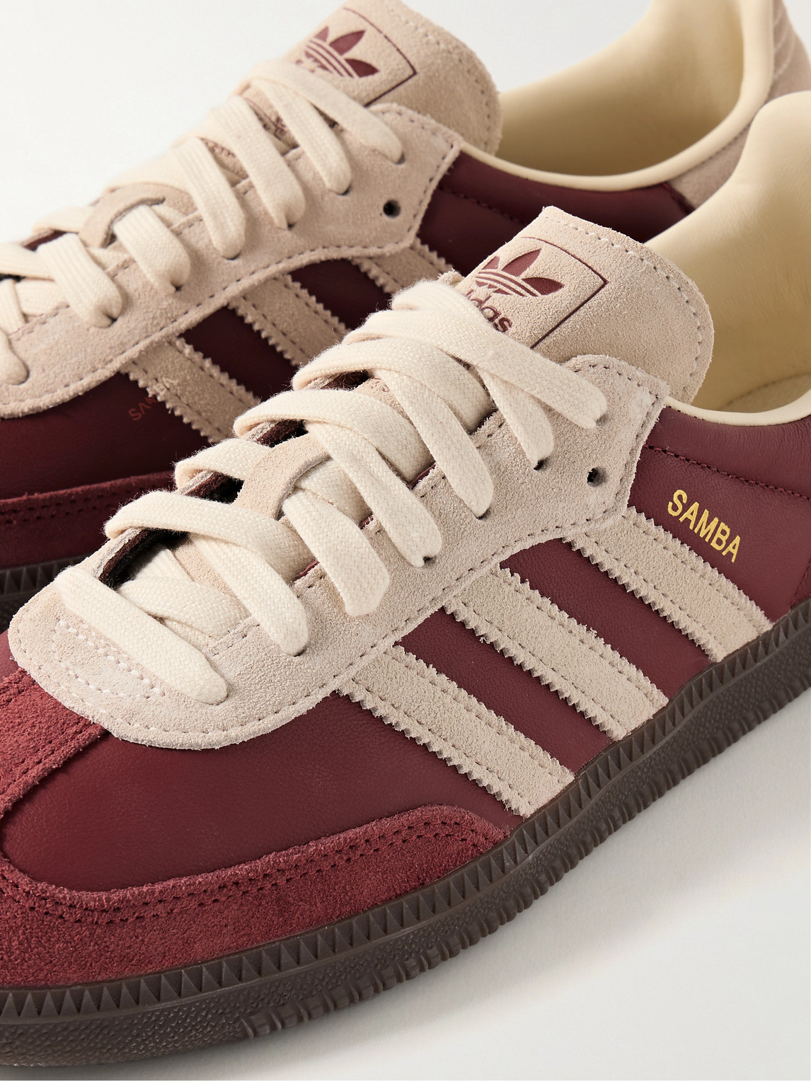 ADIDAS ORIGINALS SAMBA OG SUEDE-TRIMMED LEATHER SNEAKERS