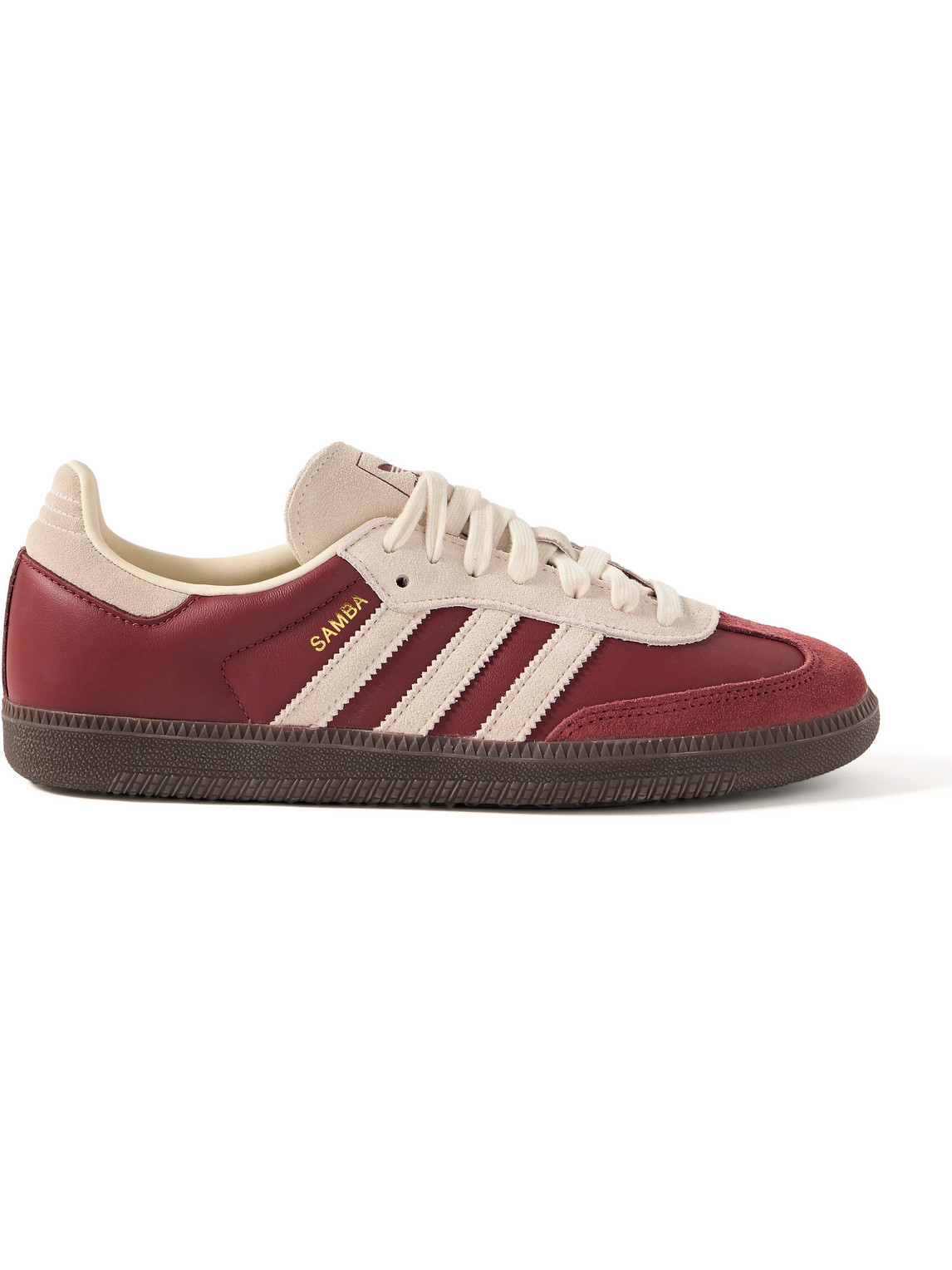 ADIDAS ORIGINALS SAMBA OG SUEDE-TRIMMED LEATHER SNEAKERS