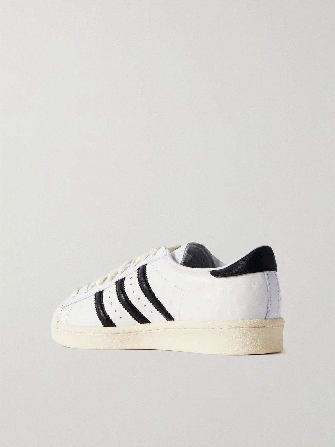 Adidas Originals Superstar Vintage Ostrich-effect Leather Sneakers In White