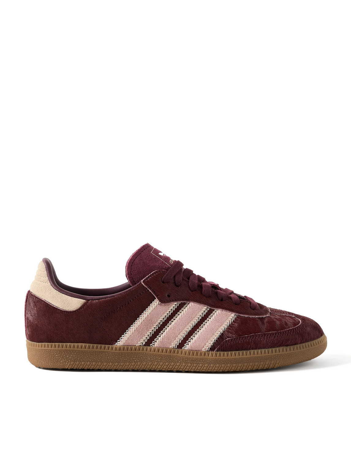 Adidas Originals Samba Og Suede-trimmed Calf Hair Sneakers In Burgundy