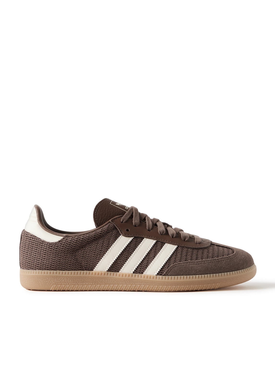 Samba OG Leather and Suede-Trimmed Crocheted Sneakers
