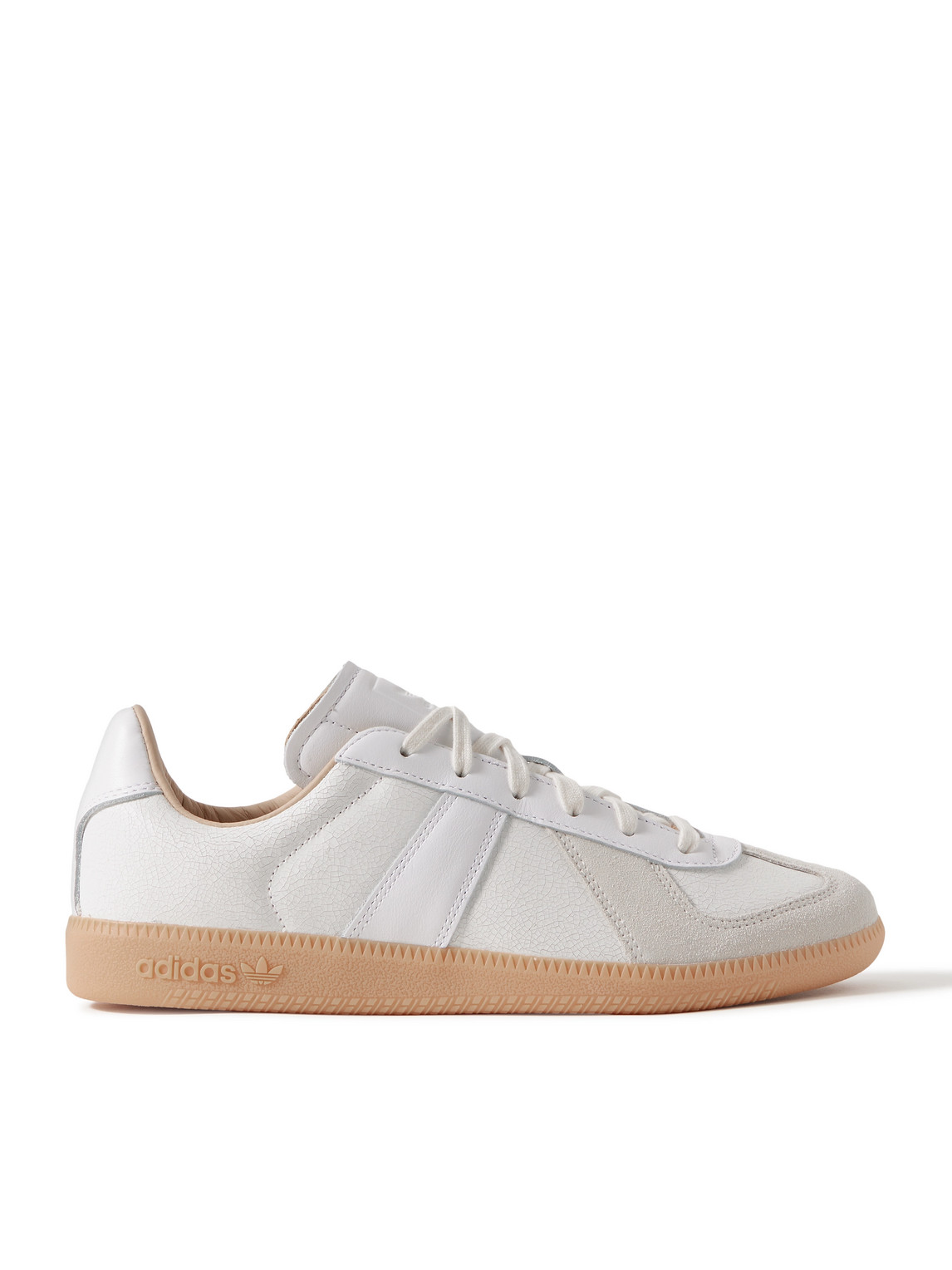 ADIDAS ORIGINALS BW ARMY LUX SUEDE-TRIMMED CRACKED-LEATHER SNEAKERS
