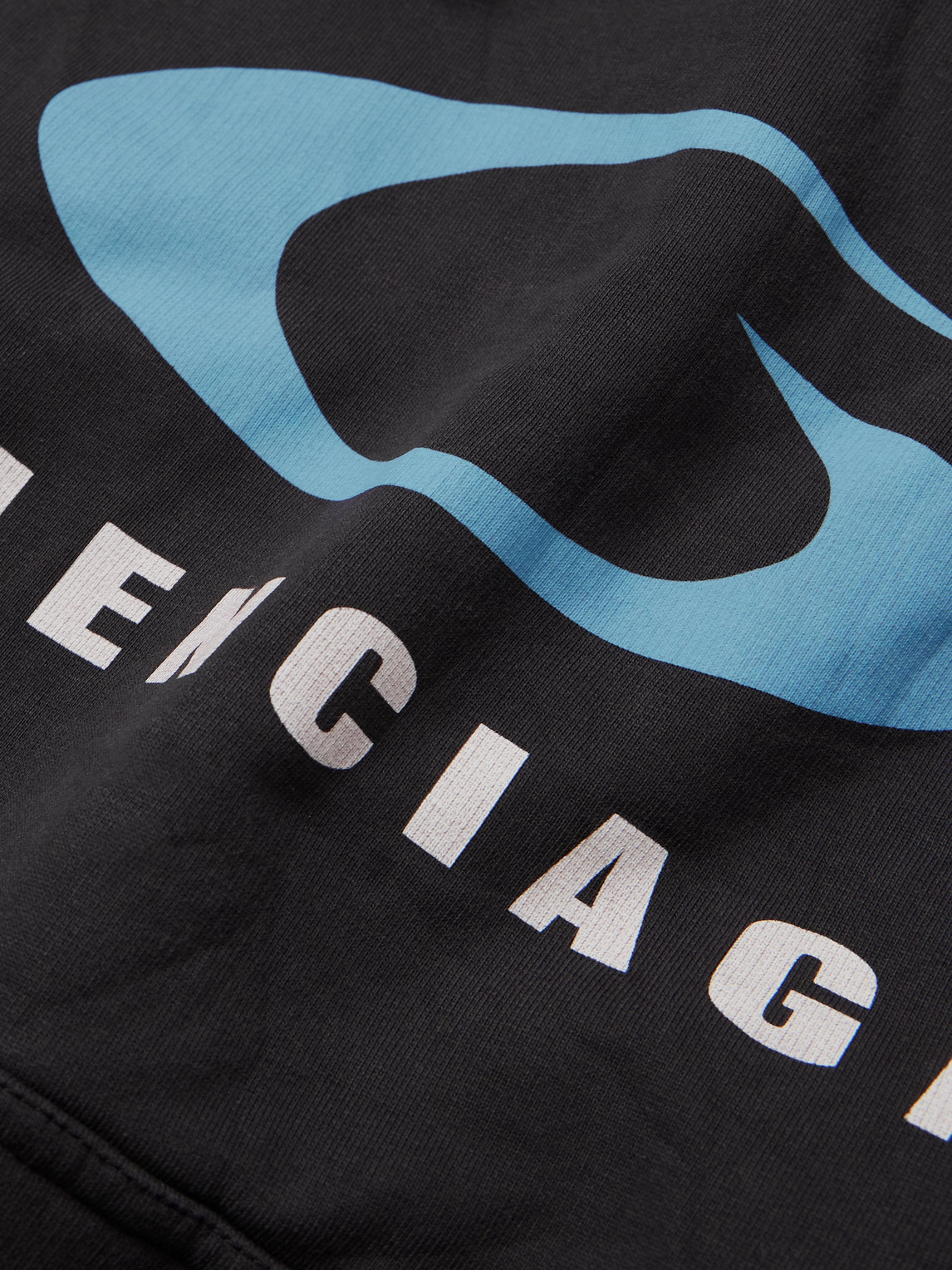 Shop Balenciaga Oversized Logo-print Cotton-jersey Hoodie In Black