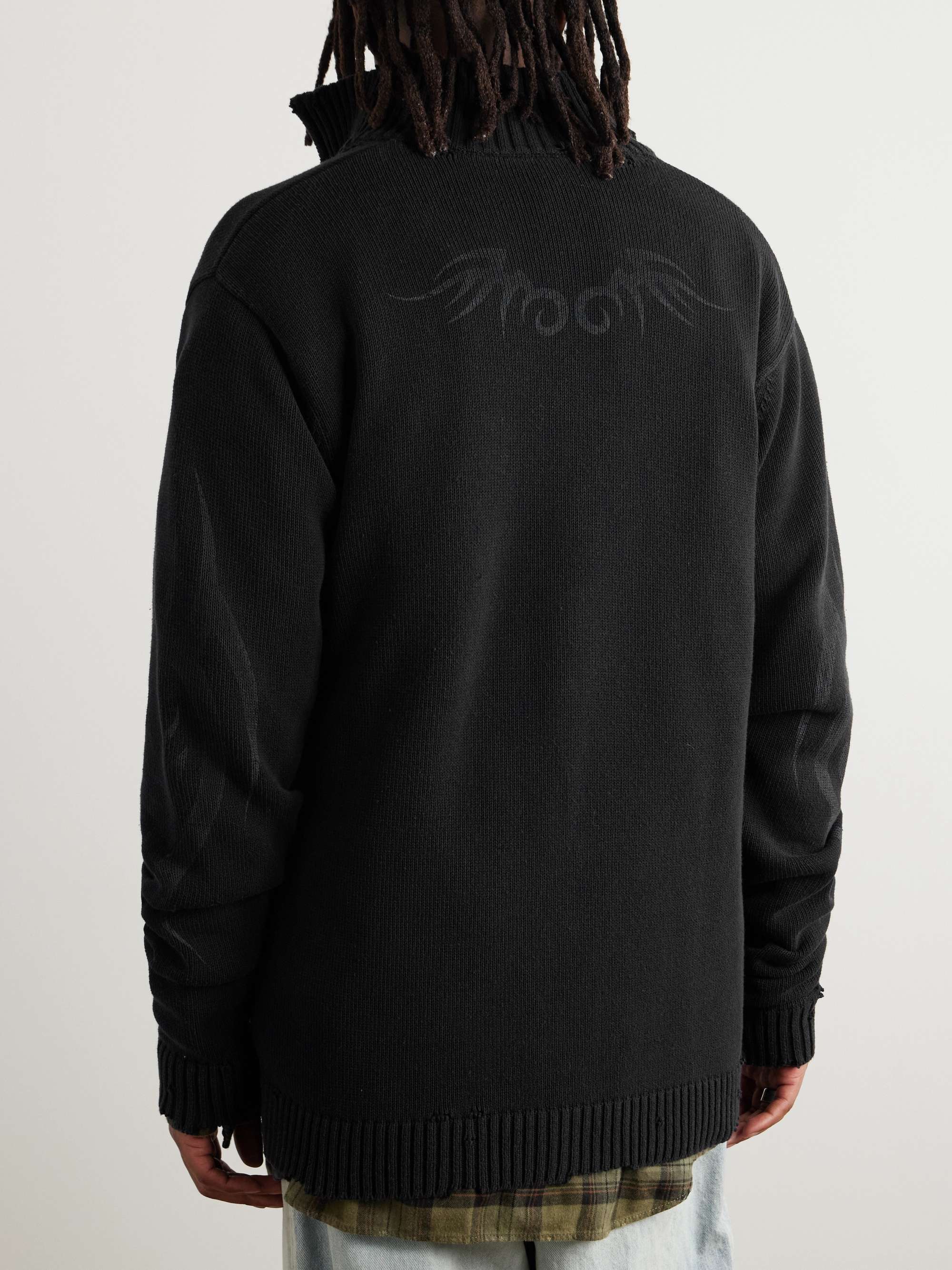 BALENCIAGA ニット オーバーサイズ カーディガン ダメージ加工 BALENCIAGA ニット オーバーサイズ カーディガン ダメージ加工