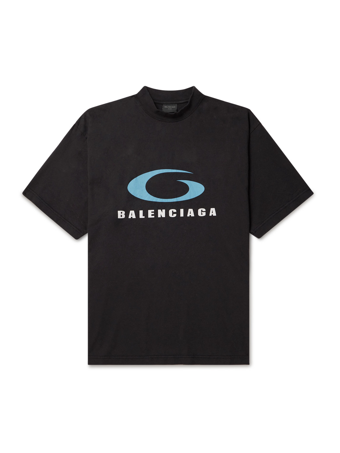 Balenciaga Icon Print Cotton T-shirt In Black