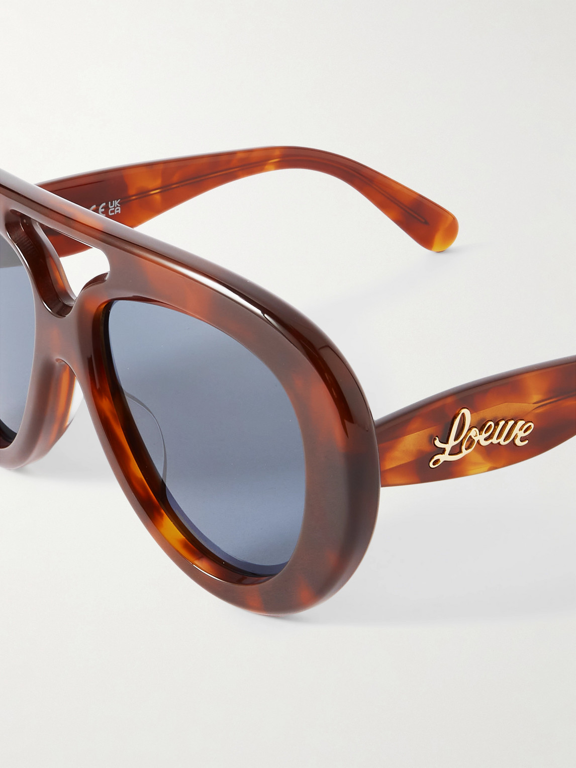 Loewe Curvy Aviator-style Tortoiseshell Acetate Sunglasses In Brown
