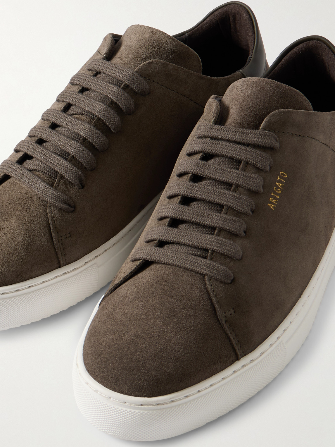 AXEL ARIGATO CLEAN 90 LEATHER-TRIMMED SUEDE SNEAKERS