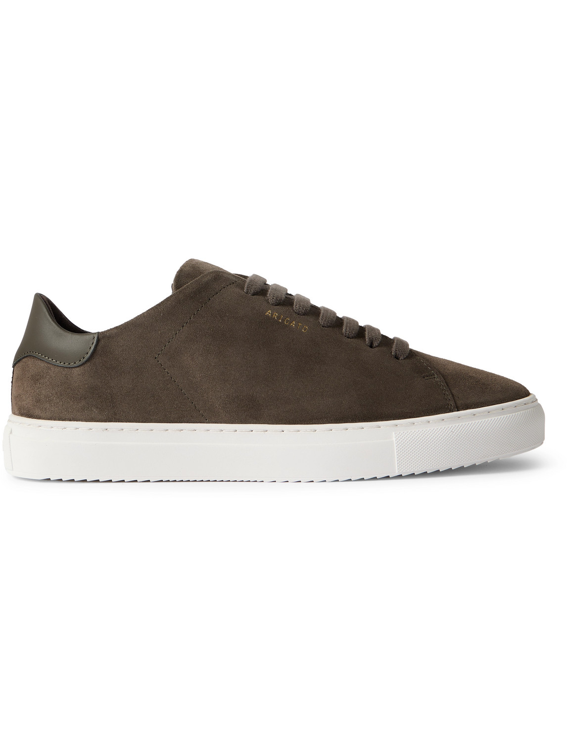 AXEL ARIGATO CLEAN 90 LEATHER-TRIMMED SUEDE SNEAKERS