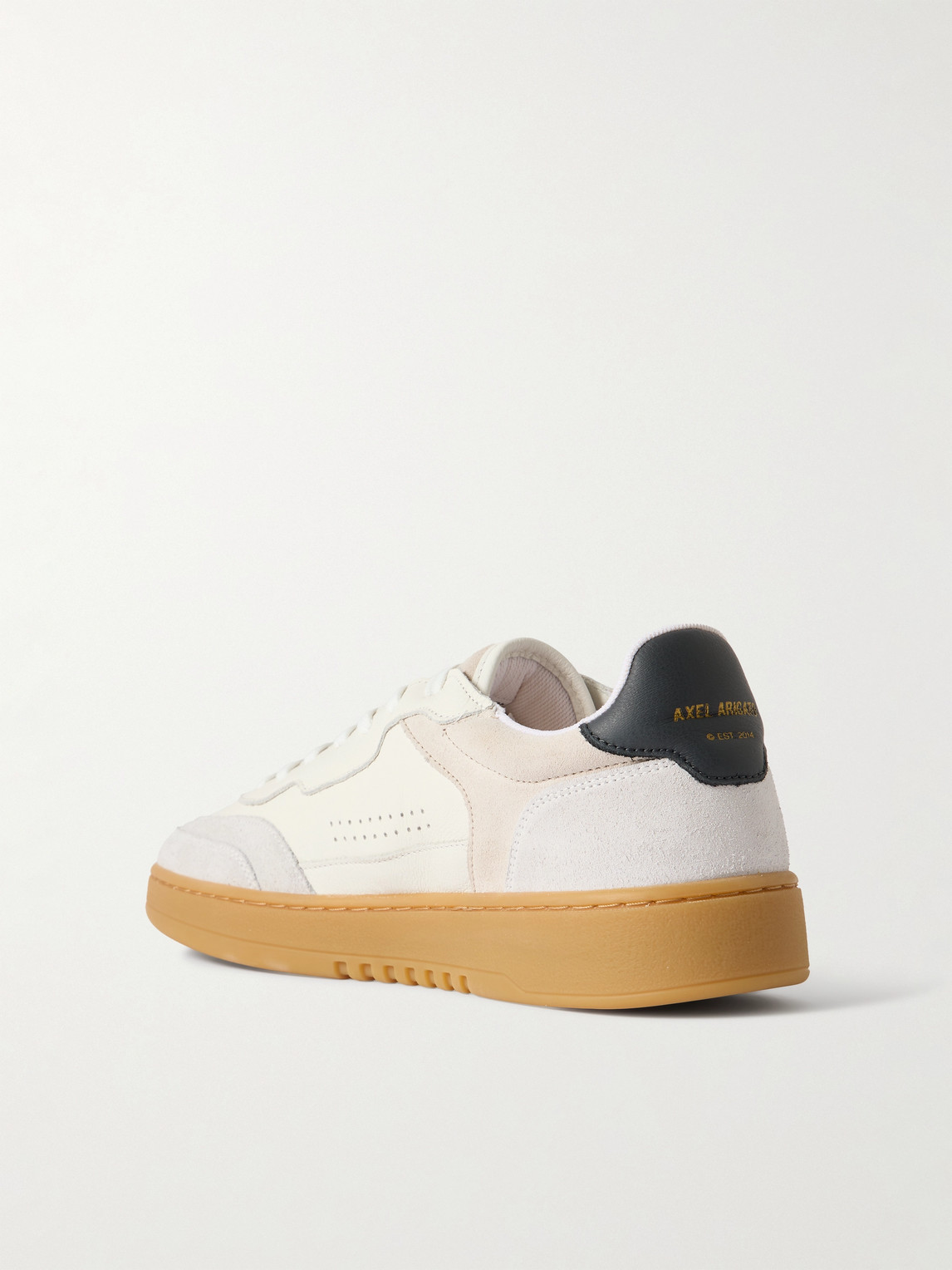 Axel Arigato White Leather And Suede Sneakers Dice T-toe With Recycled Materials In White