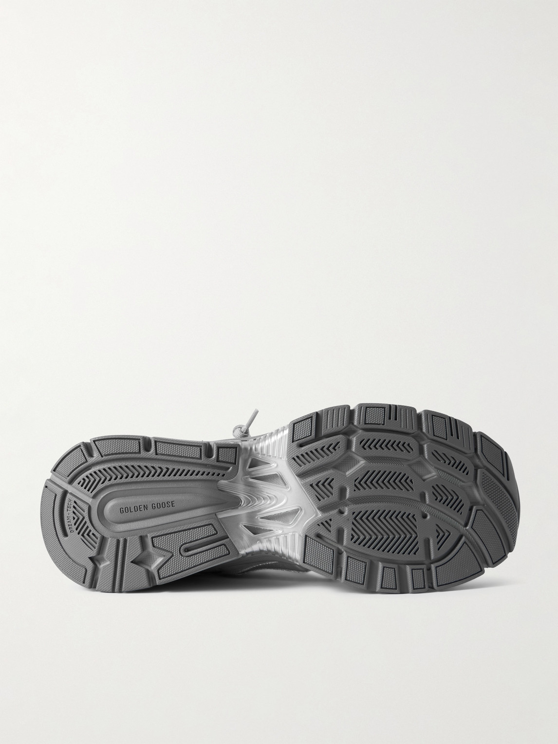 Golden Goose Lightstar Rubber-trimmed Metallic Leather And Mesh Sneakers In Silver