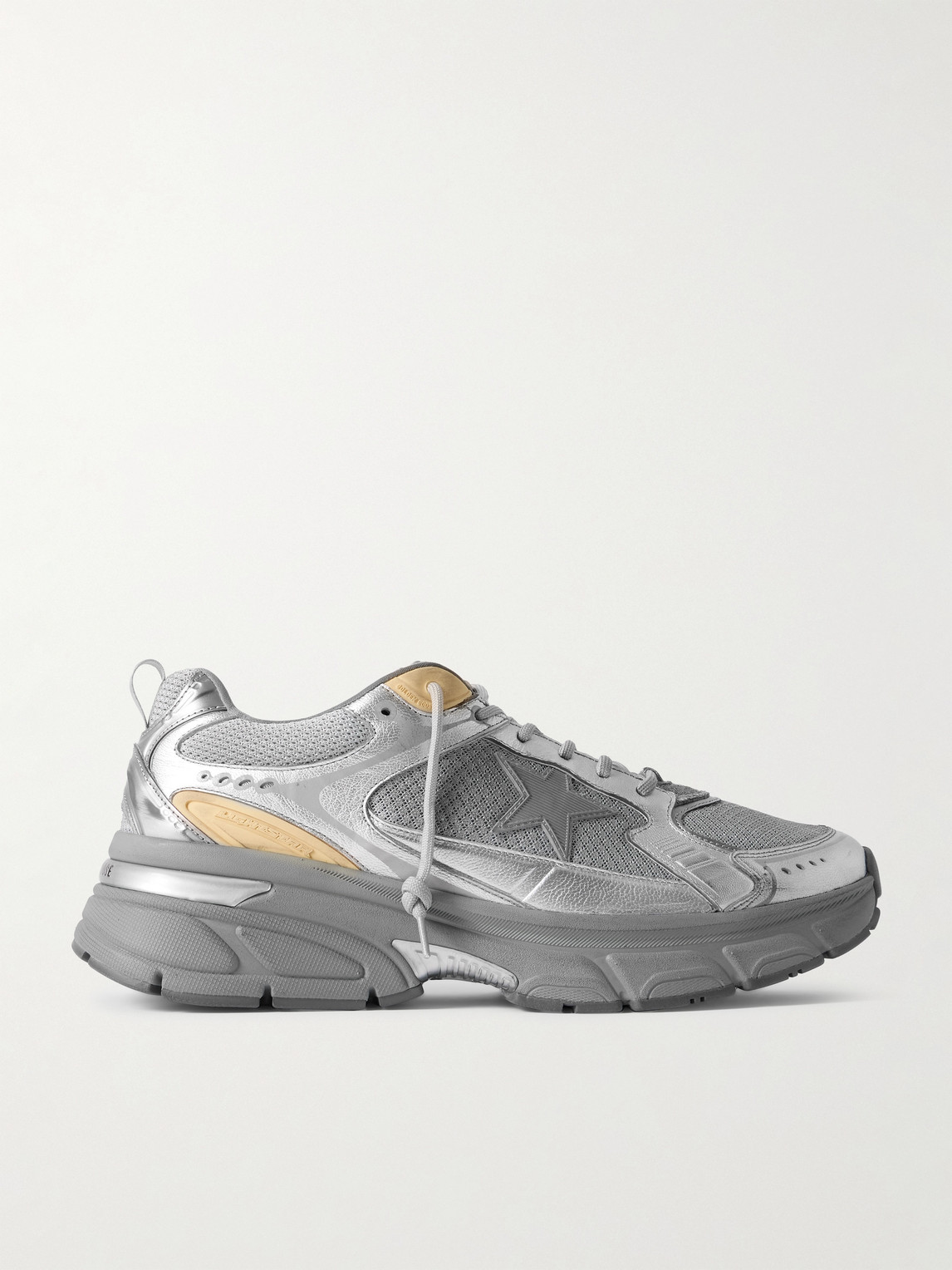 Golden Goose Lightstar Rubber-Trimmed Metallic Leather and Mesh Sneakers - Men