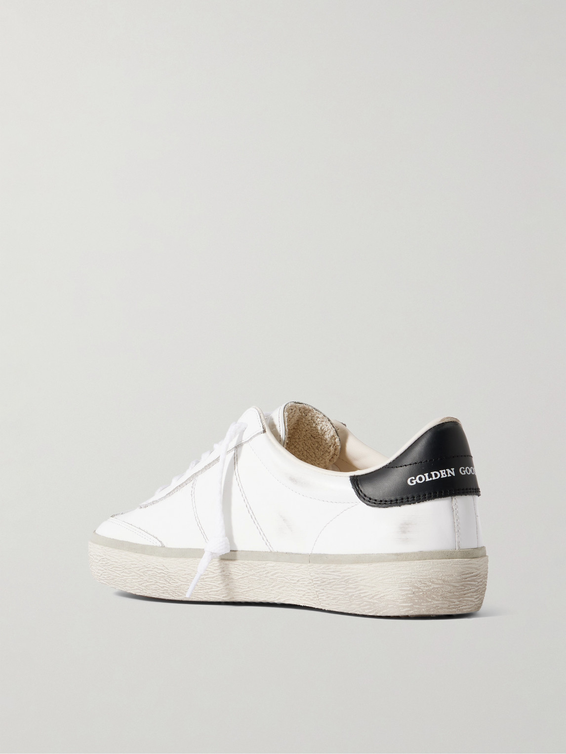 Golden Goose Leather Low-top Soul Star Sneakers With Used Effect In White
