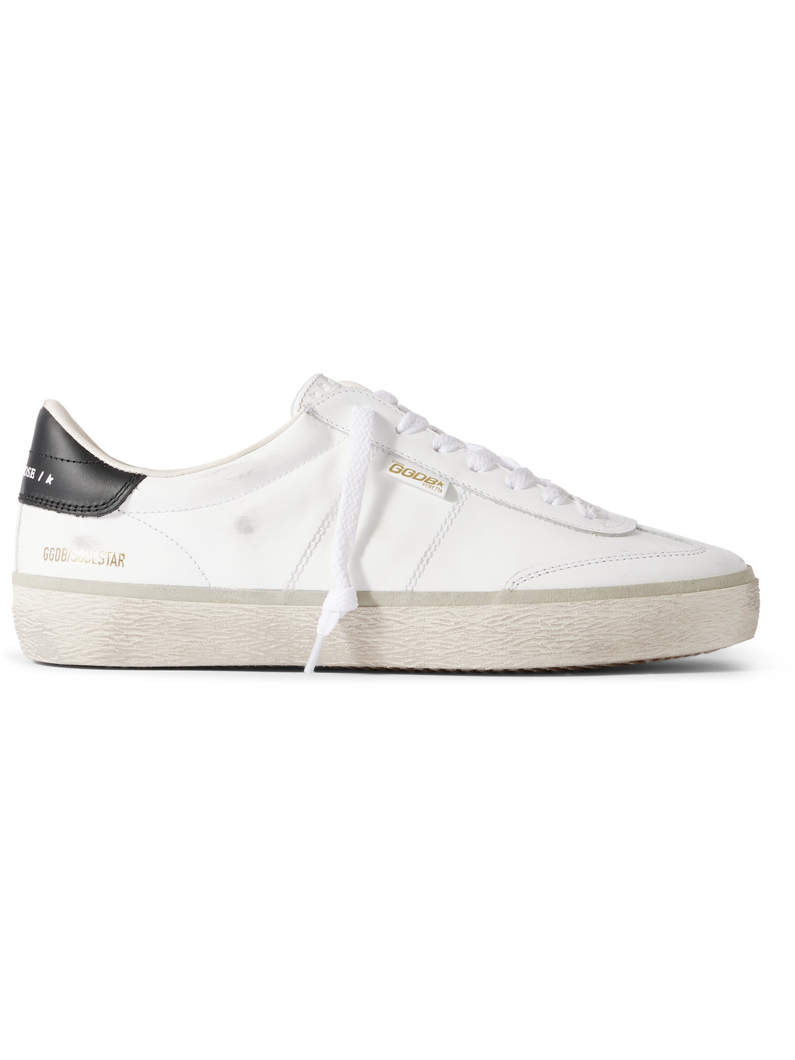 Golden Goose Leather Low-top Soul Star Sneakers With Used Effect In White