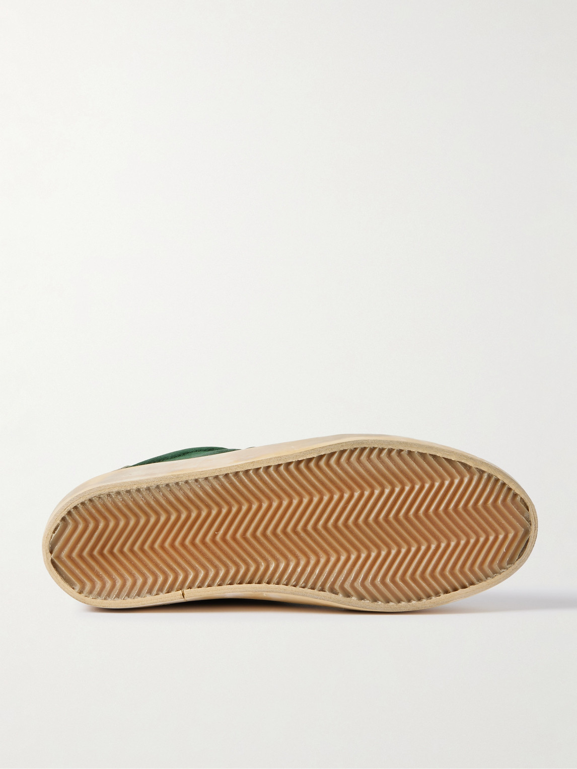 Golden Goose Soul-star Distressed Leather-trimmed Suede Sneakers In Green