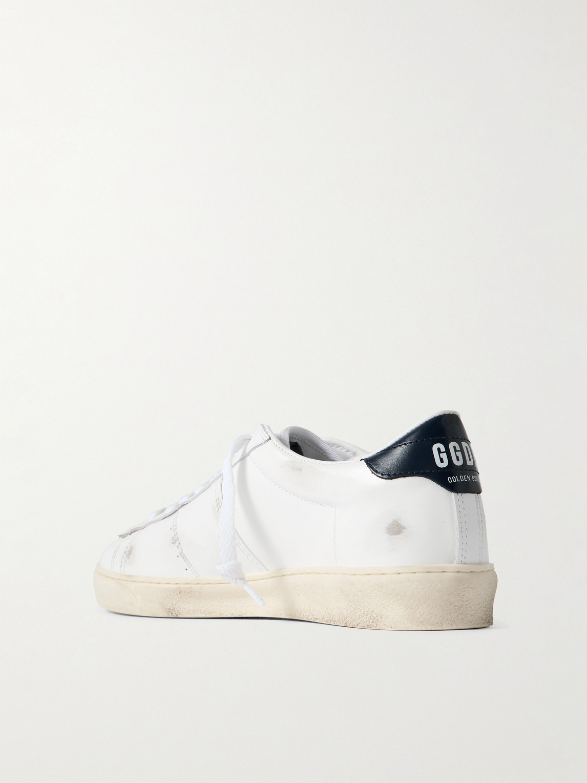 Golden Goose Leather Low-top Soul Star Sneakers With Used Effect In White
