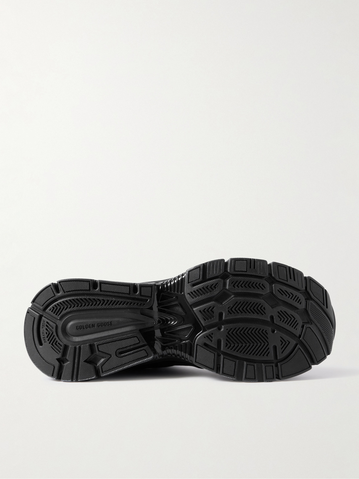 Golden Goose Lightstar Rubber-trimmed Leather And Mesh Sneakers In Black