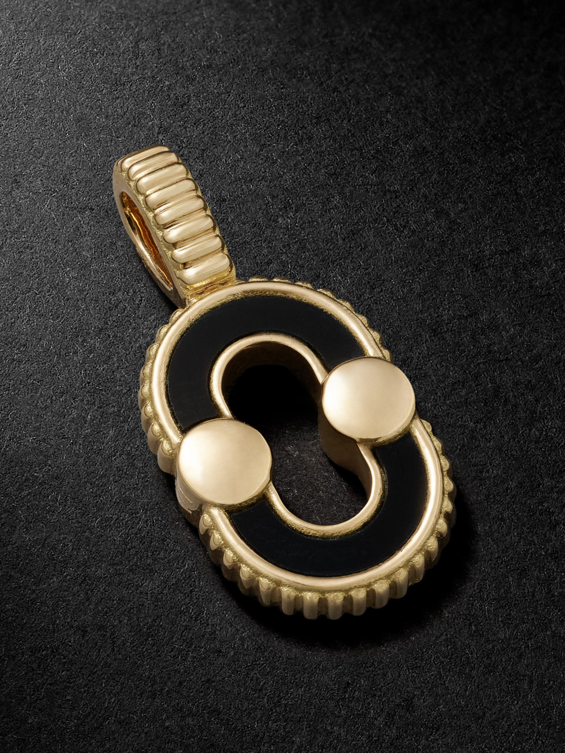 Viltier – Magnetic 18-Karat Gold, Onyx and Mother-of-Pearl Pendant