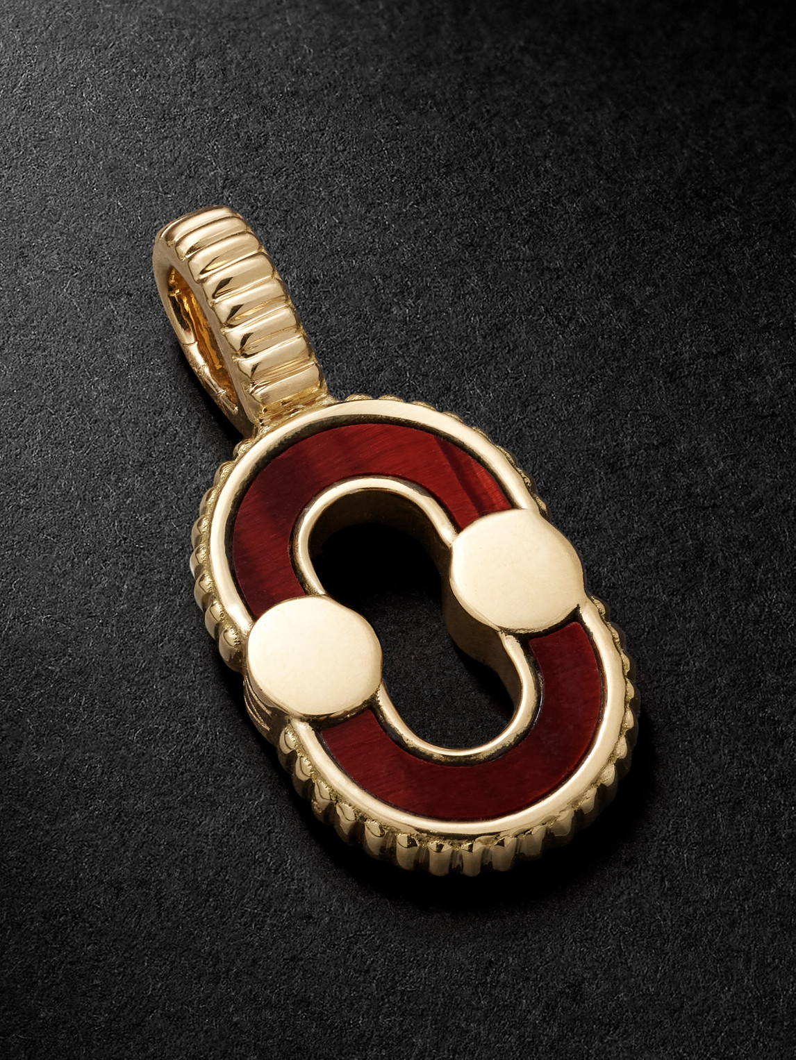 Viltier – Magnetic 18-Karat Gold, Bull’s Eye and Mother-of-Pearl Pendant